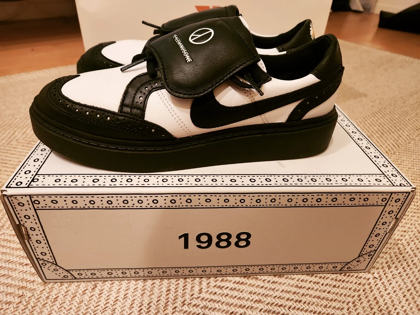 Nike x Peaceminusone Kwondo1 Black and White 착용 스타일 - 5
