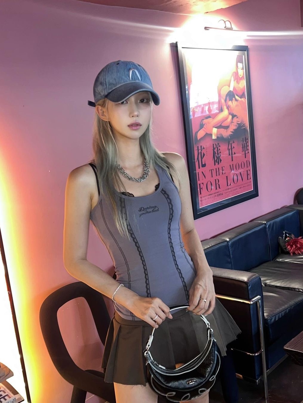 Darling You're Bad Women Lace Printed Sleeveless Tanned Khaki, Darling You're Bad Women Lace Printed Sleeveless Off White 착용 스타일 - 2