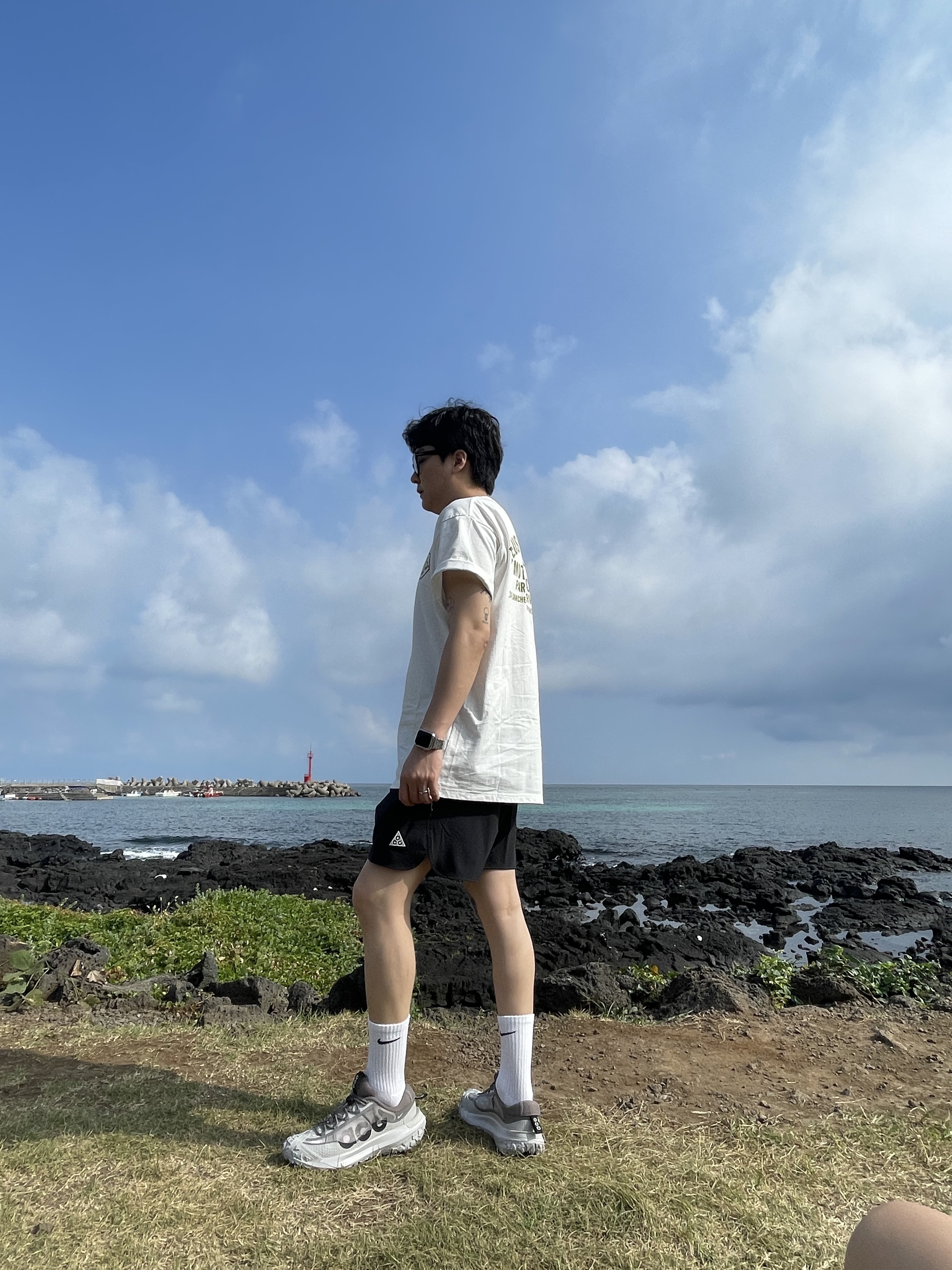 Nike ACG Mountain Fly 2 Low Light Iron Ore Black, Nike ACG Dri-Fit New Sands Shorts Black - Asia 착용 스타일