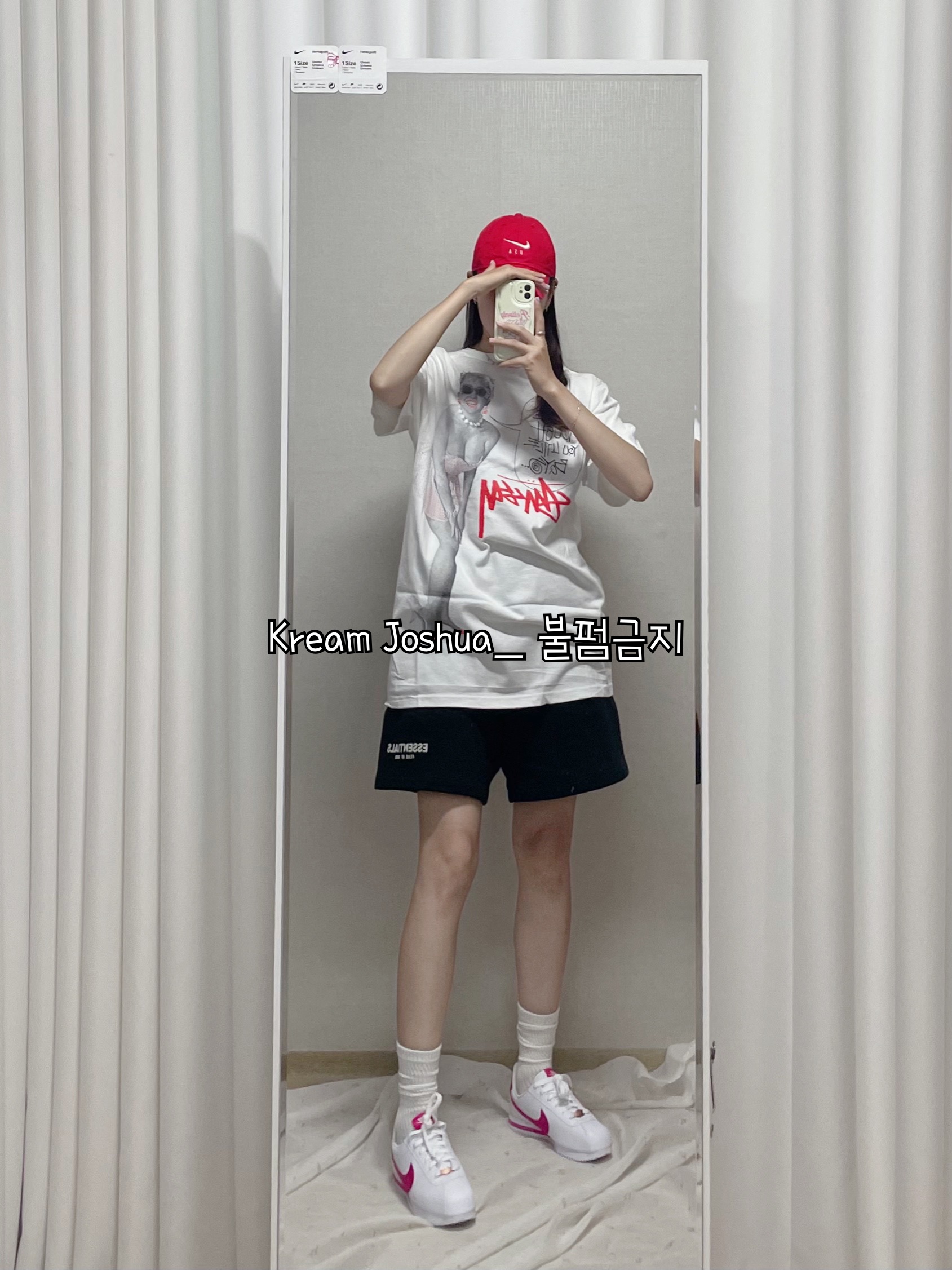 Stussy Skate Tough T-Shirt Black, (GS) Nike Cortez Basic SL White Pink Prime 착용 스타일 - 4