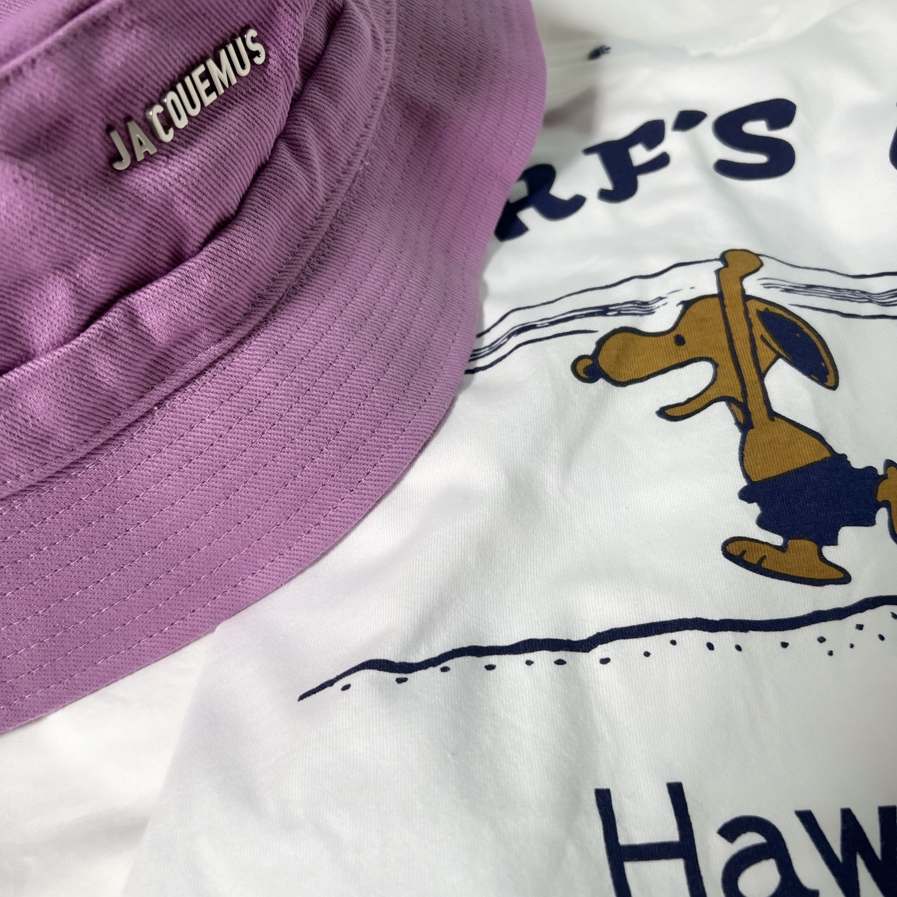 Jacquemus Le Bob Gadjo Knotted Bucket Hat Lilac 착용 스타일 - 1