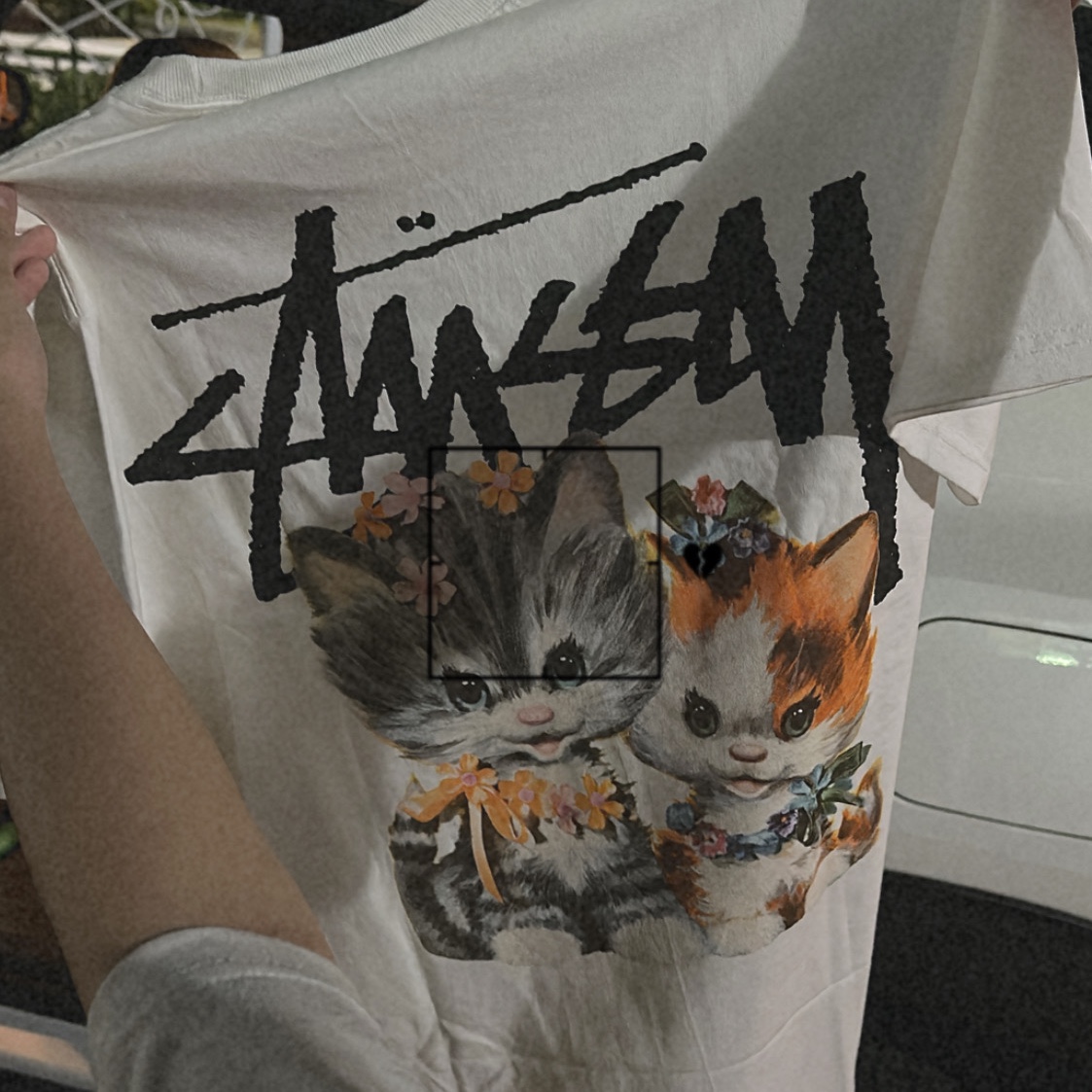 Stussy Kittens T-Shirt White 착용 스타일