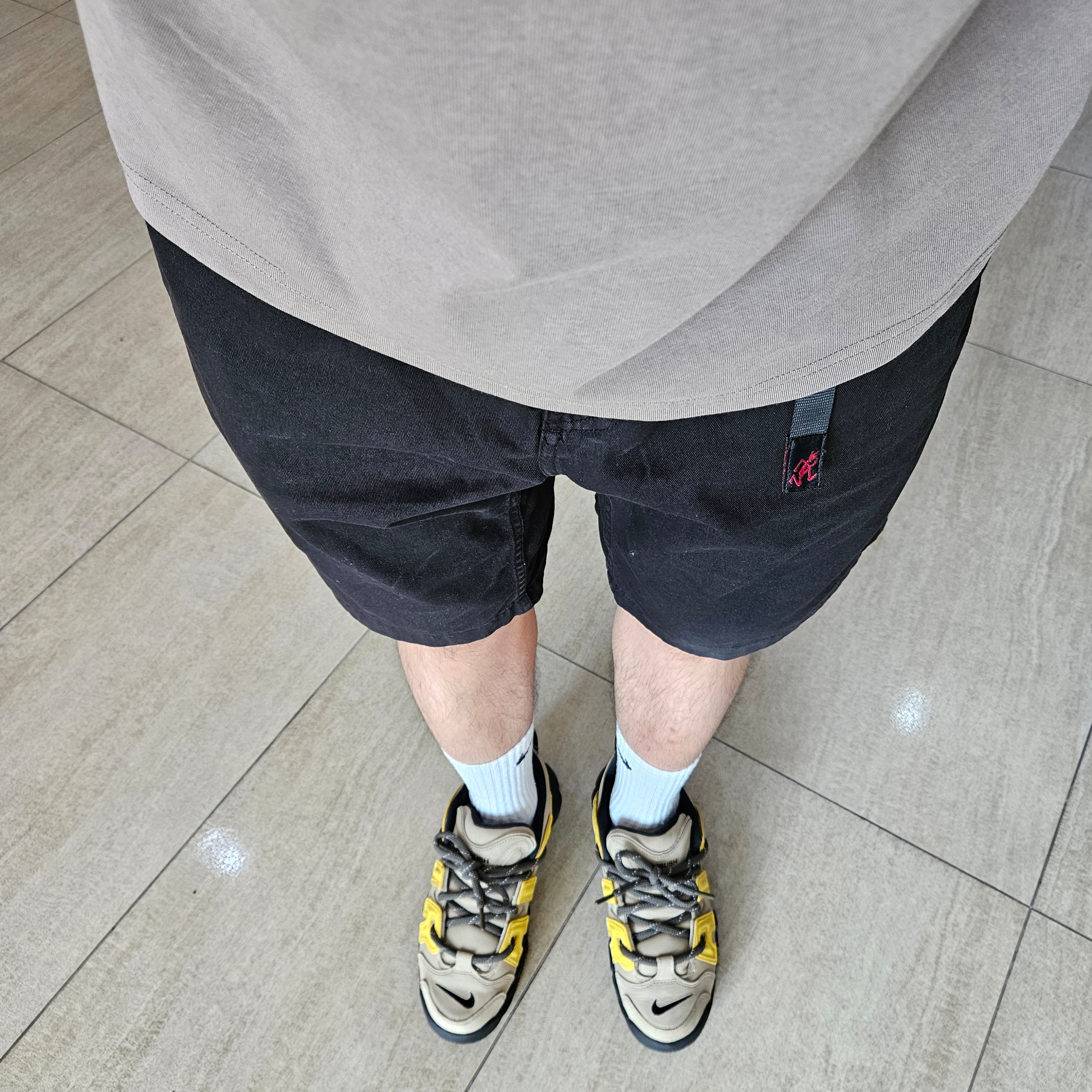 Nike x Ambush Air More Uptempo Low Vivid Sulfur and Limestone 착용 스타일