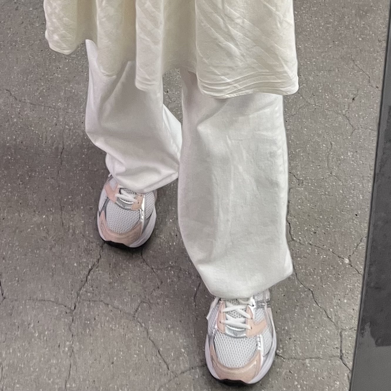 (W) Asics Gel-1130 White Pure Silver 착용 스타일