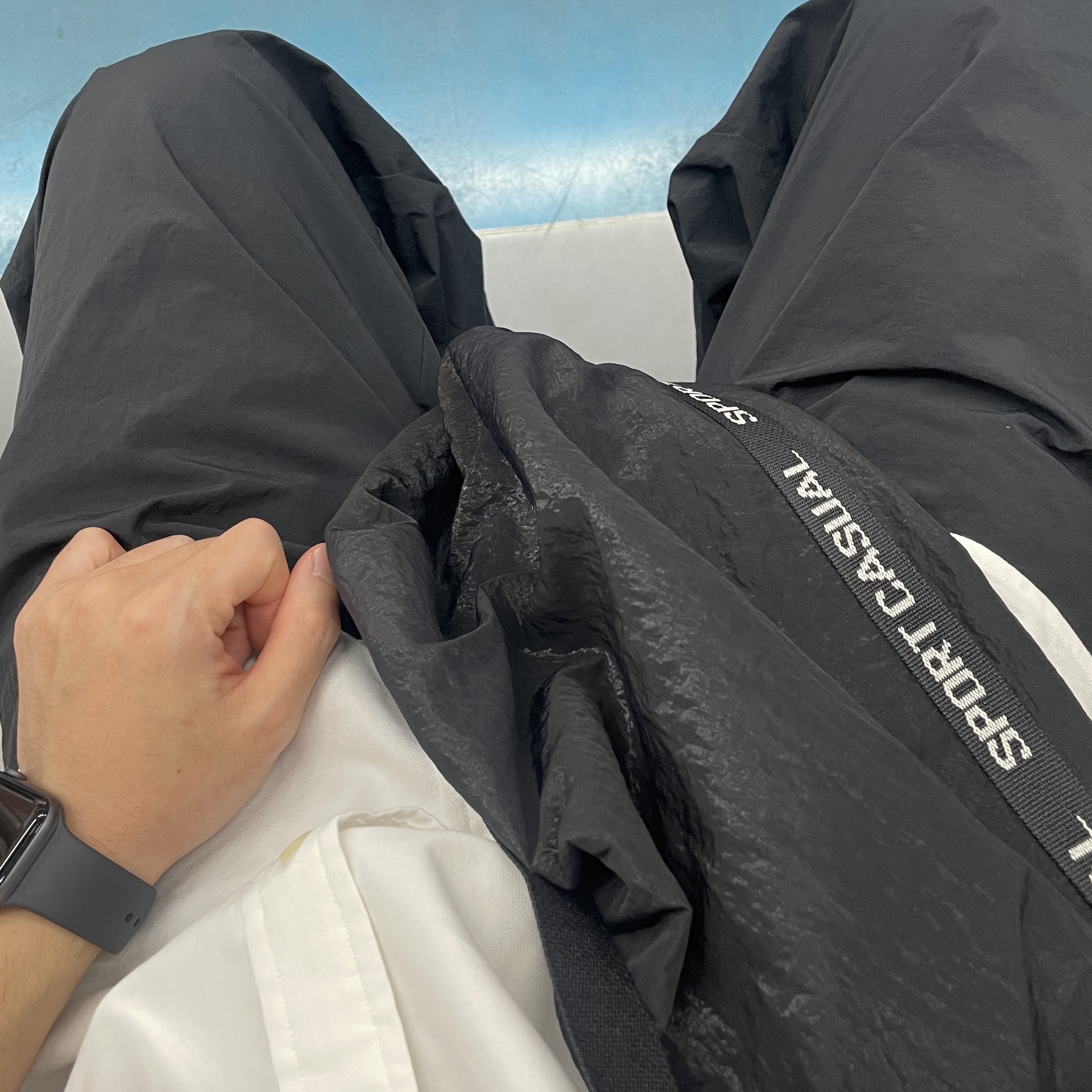 Heritage Floss Nylon Ripstop Washer Sports Bag Black 착용 스타일