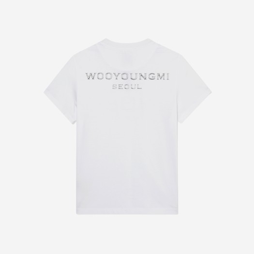 (W) 우영미 서울 엠보싱 백로고 티셔츠 화이트 - 23FW