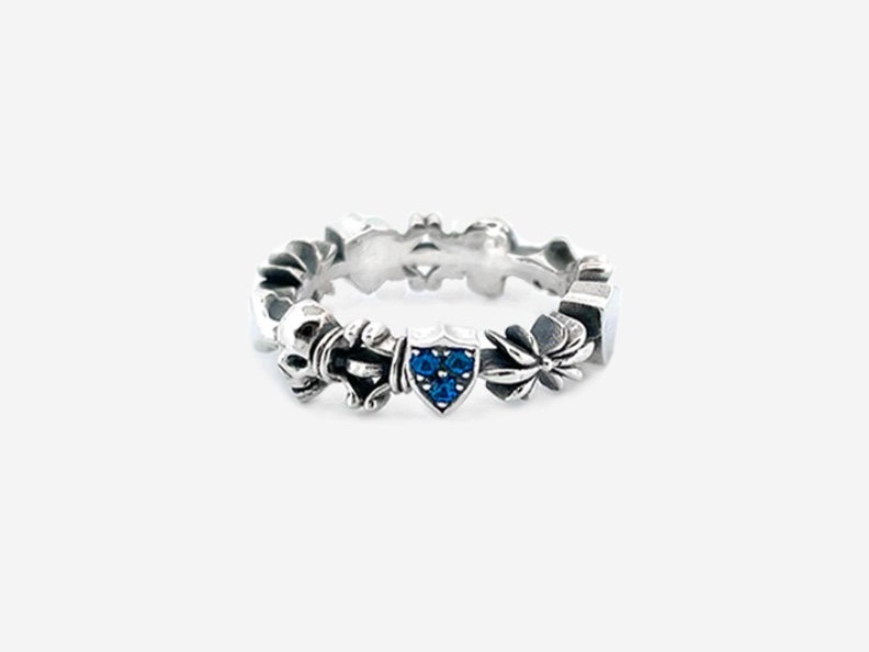 [KREAM 단독] Scudo Signature Link Stone Bold Medium Ring Blue 착용 스타일