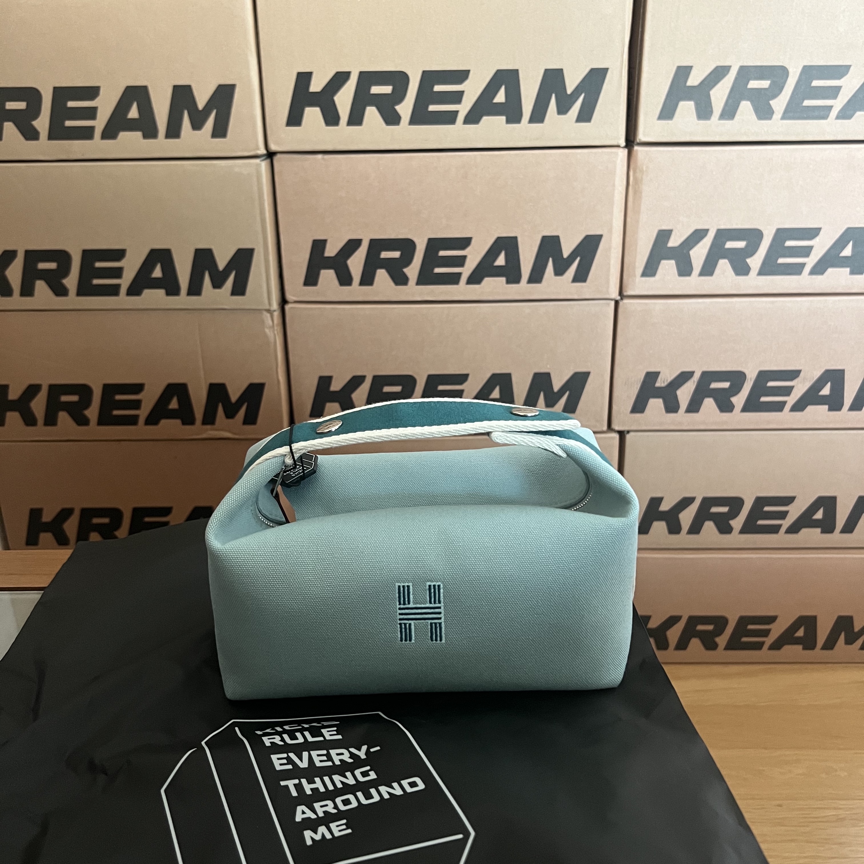 Hermes Small Bride-A-Brac Case Canvas & Eucalyptus 착용 스타일