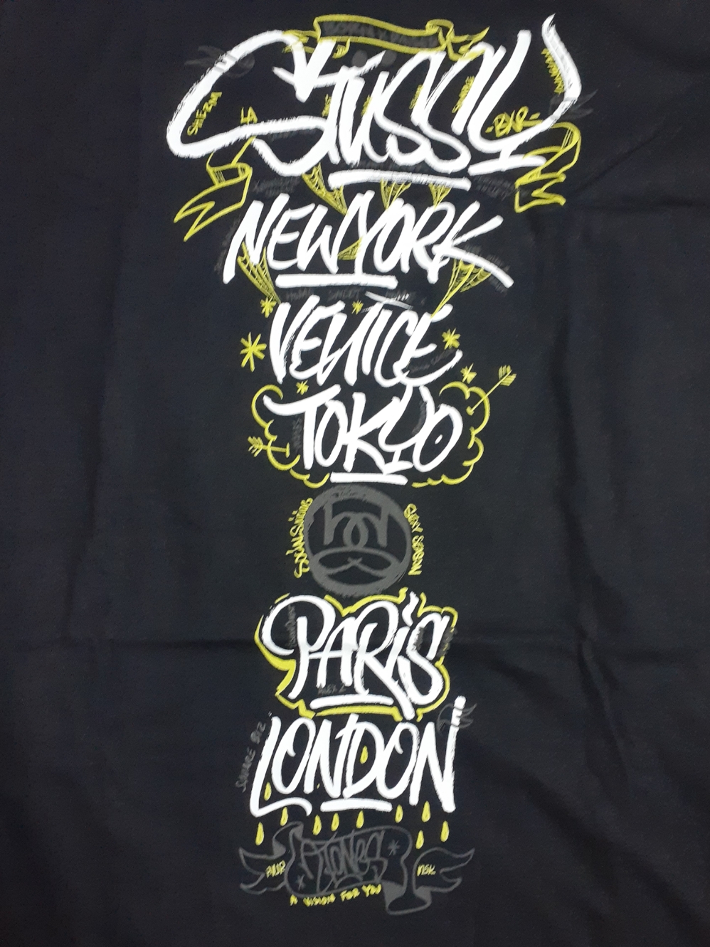 Stussy x Born X Raised Handstyles T-Shirt Black 착용 스타일