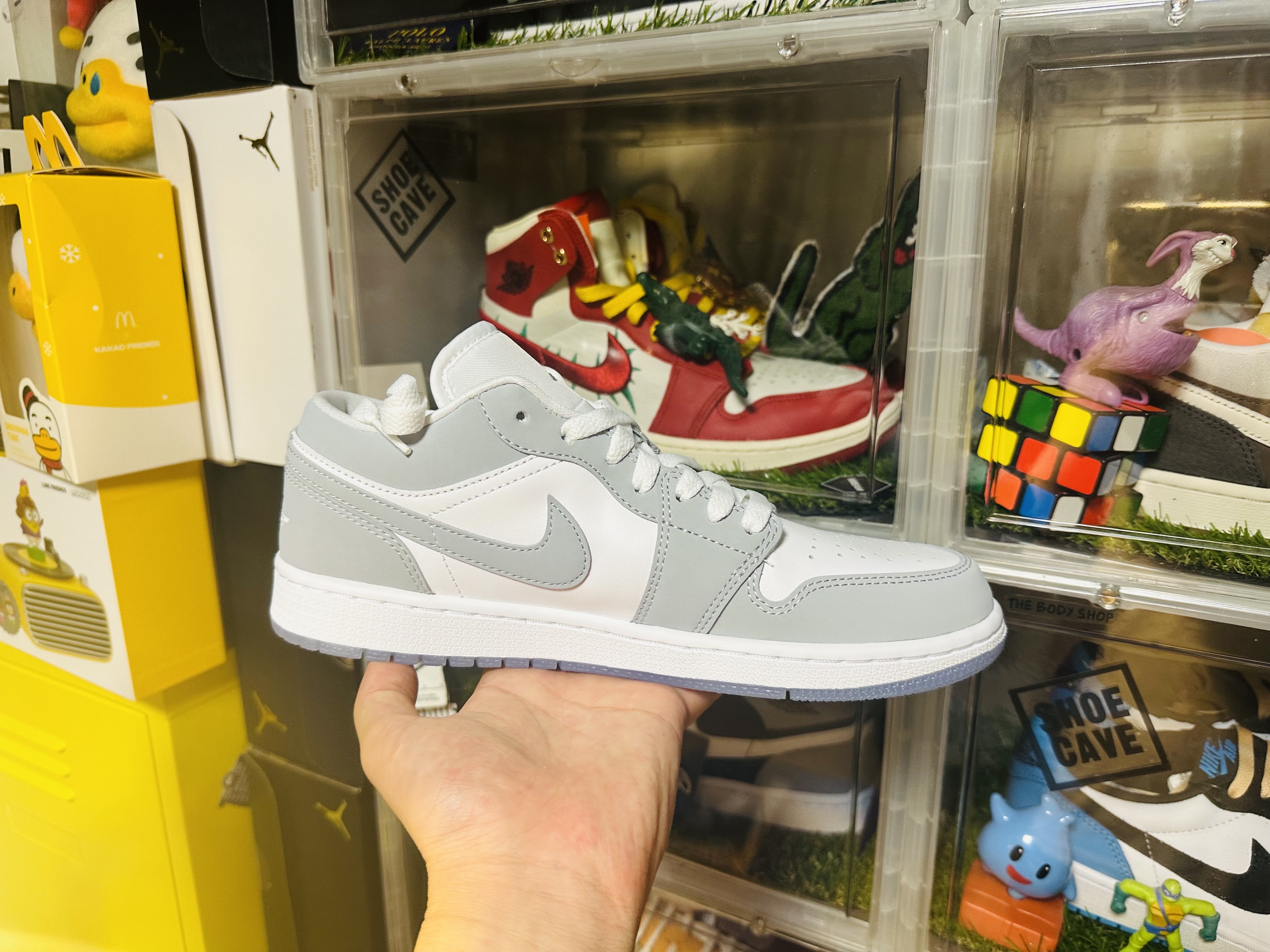 (W) Jordan 1 Low White Wolf Grey 착용 스타일 - 1