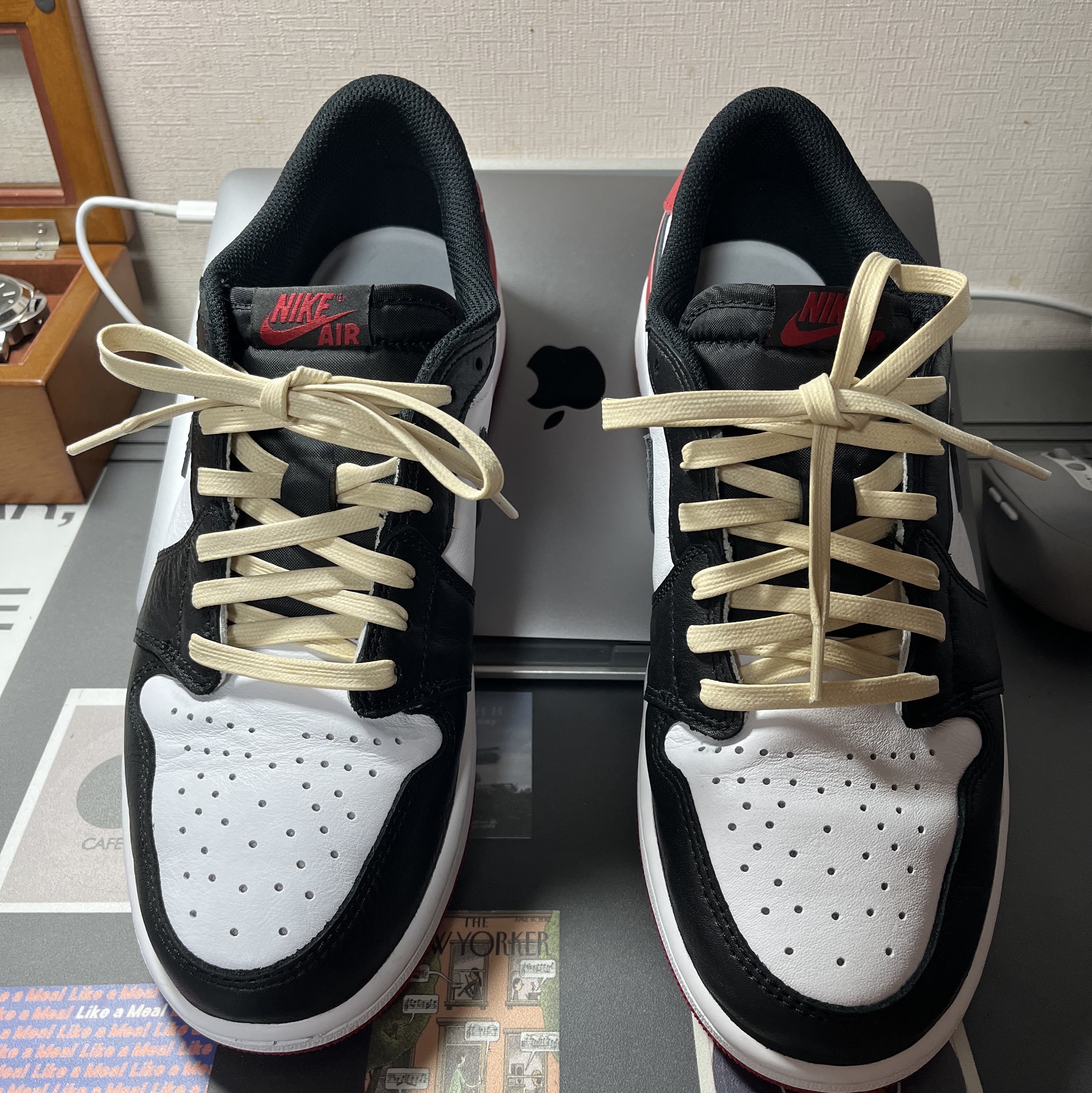 Jordan 1 Retro Low OG Black Toe 착용 스타일 - 4