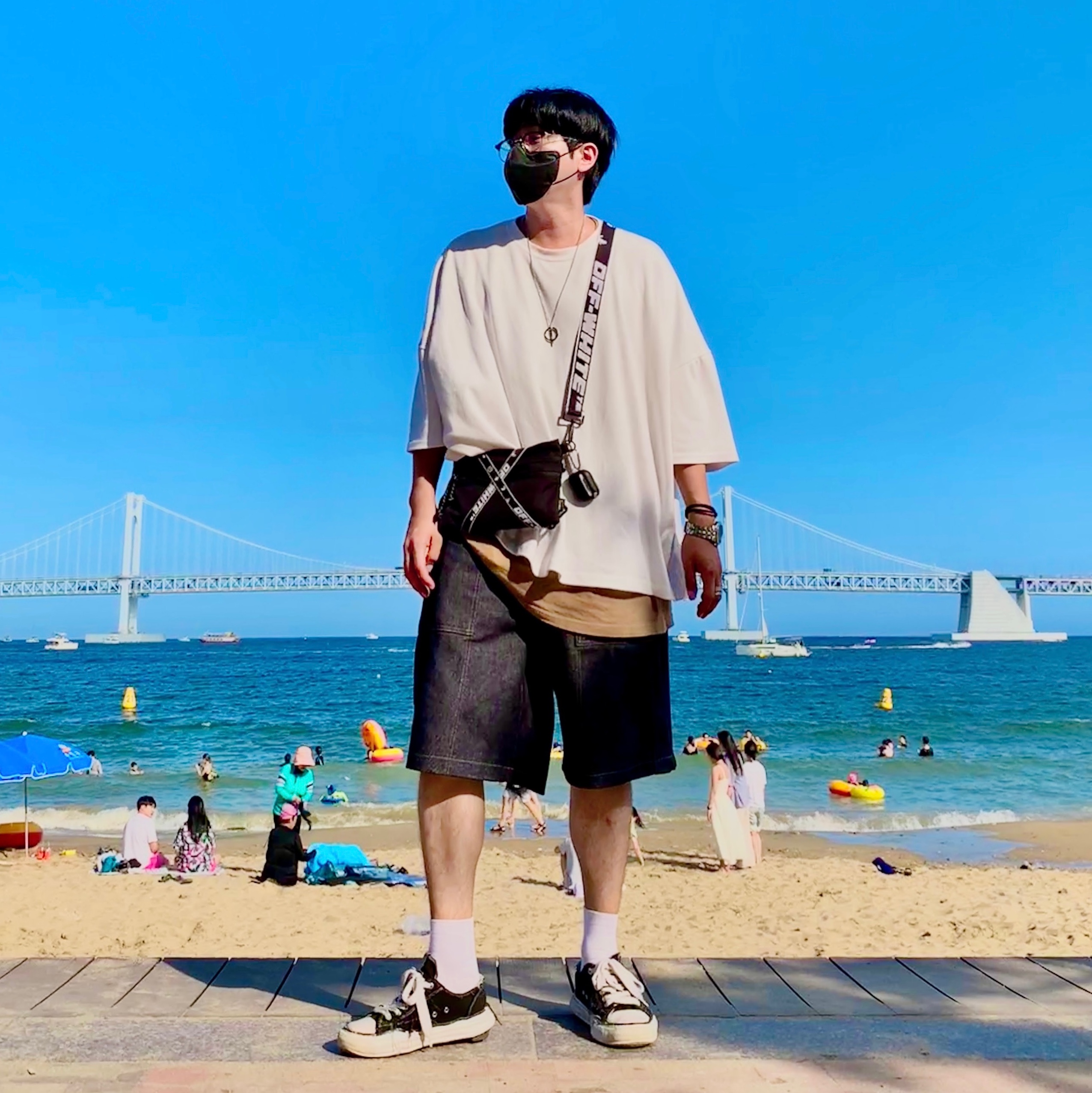 Maison Mihara Yasuhiro Peterson OG Sole Canvas Low Sneakers Black 착용 스타일