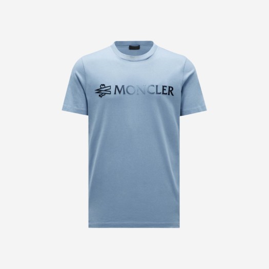 몽클레르 로고 티셔츠 파우더 블루 - 23FW