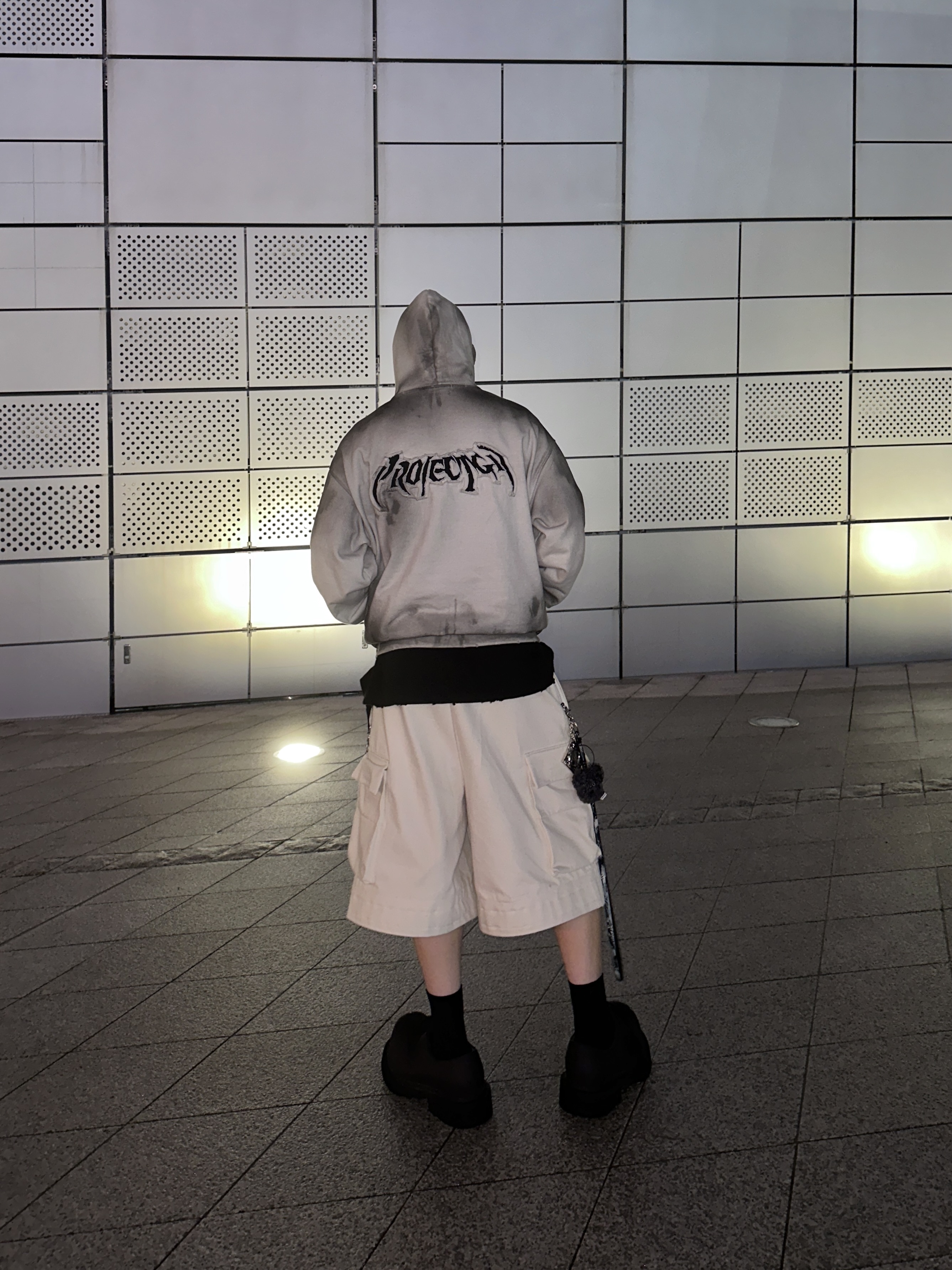 Project G/R Furious Logo Applique Zip Hoodie Grey - 10 Corso Como Exclusive, Balenciaga Steroid Derby Black 착용 스타일 - 3