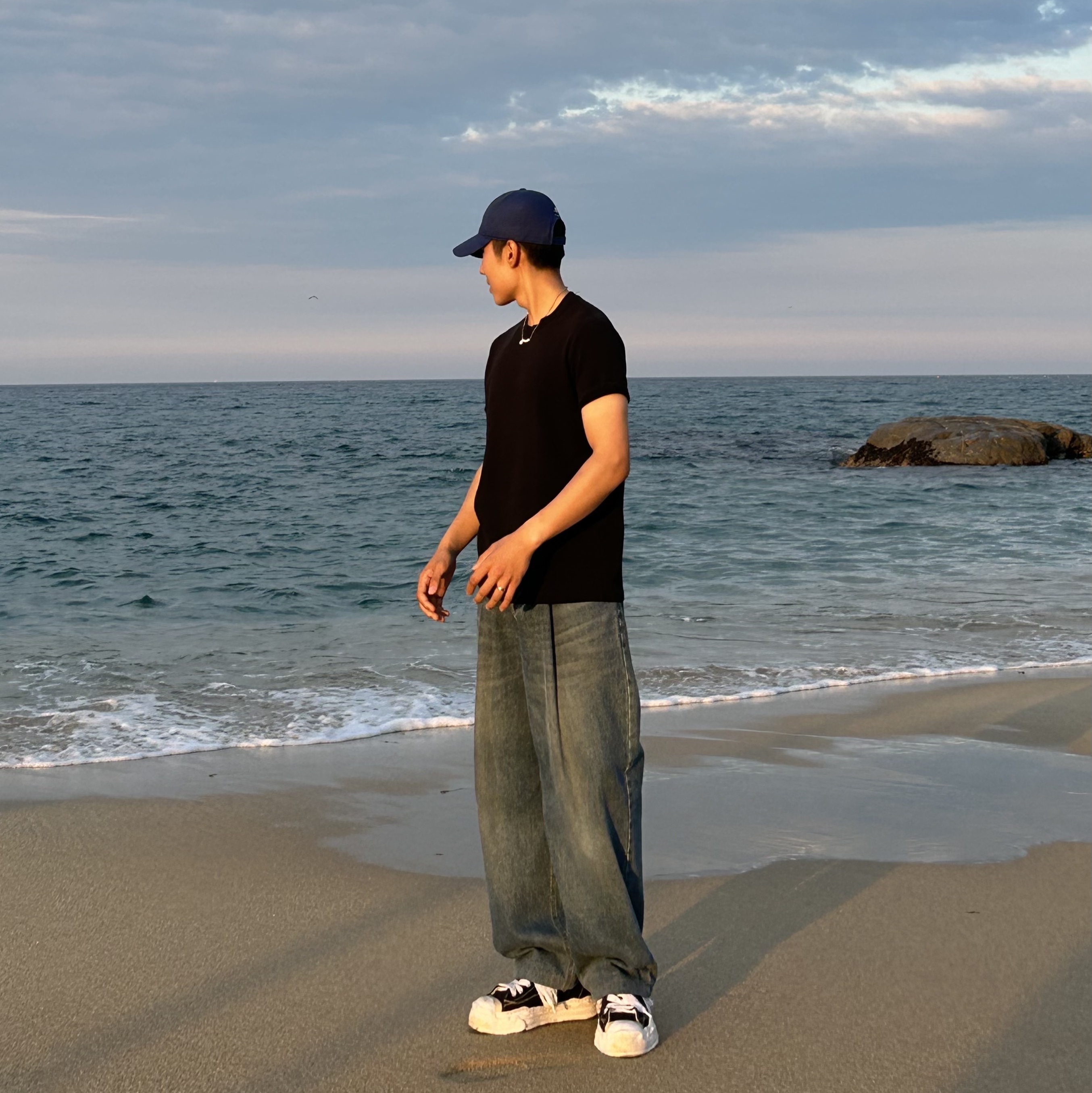 Maison Mihara Yasuhiro Hank OG Sole Canvas Low-top Sneakers Black 착용 스타일