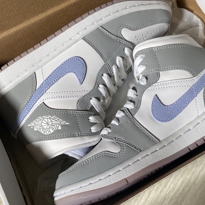 (W) Jordan 1 Mid Wolf Grey 착용 스타일