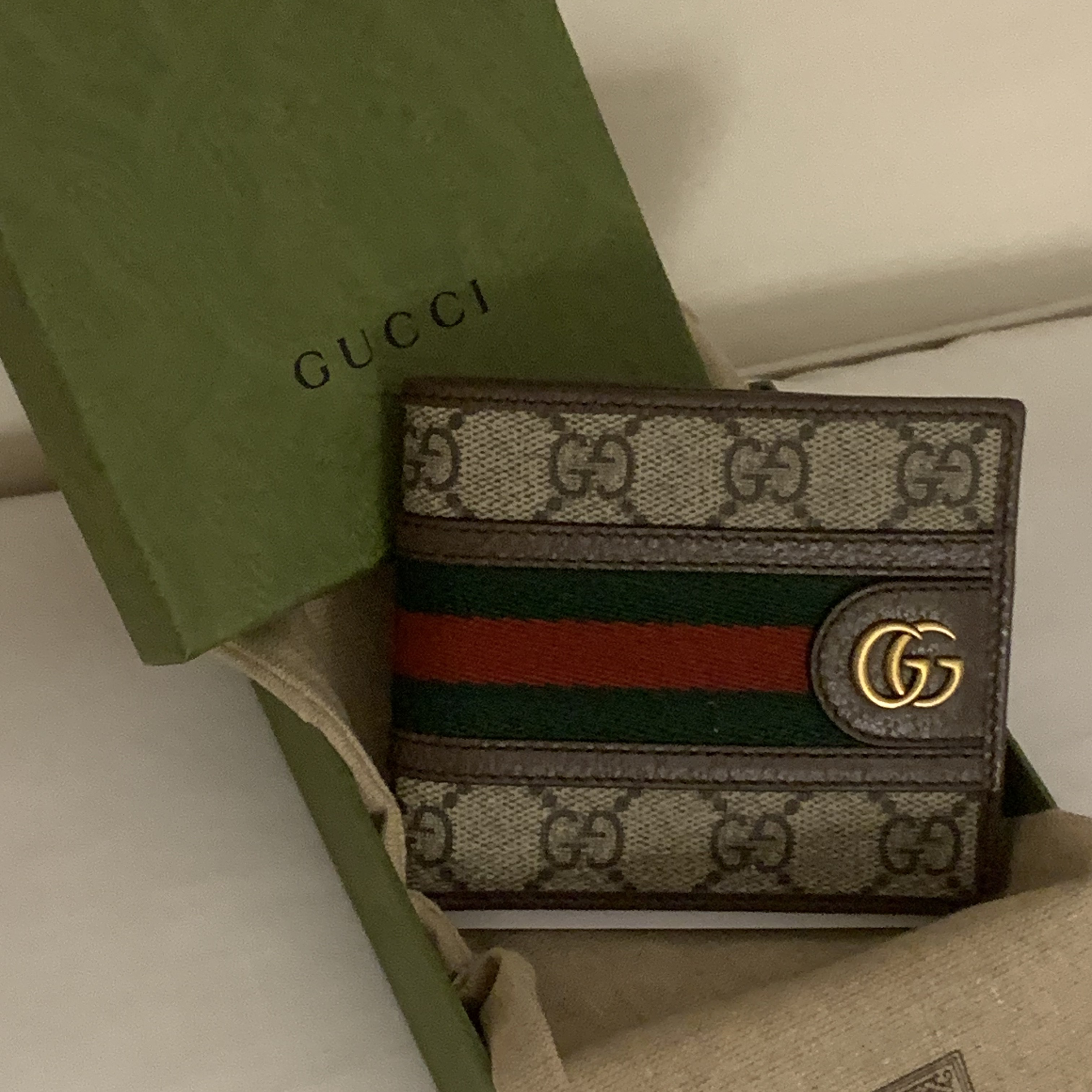 Gucci Ophidia GG Wallet Beige Ebony 착용 스타일