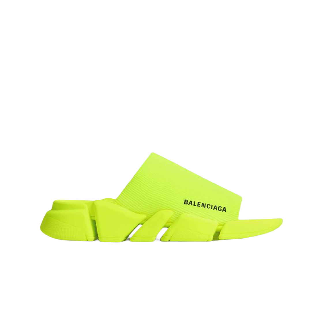 (W) 발렌시아가 스피드 2.0 리사이클 니트 슬라이드 샌들 플루오 옐로우((W) Balenciaga Speed 2.0 Recycled Knit Slide Sandal Fluo Yellow) - 1