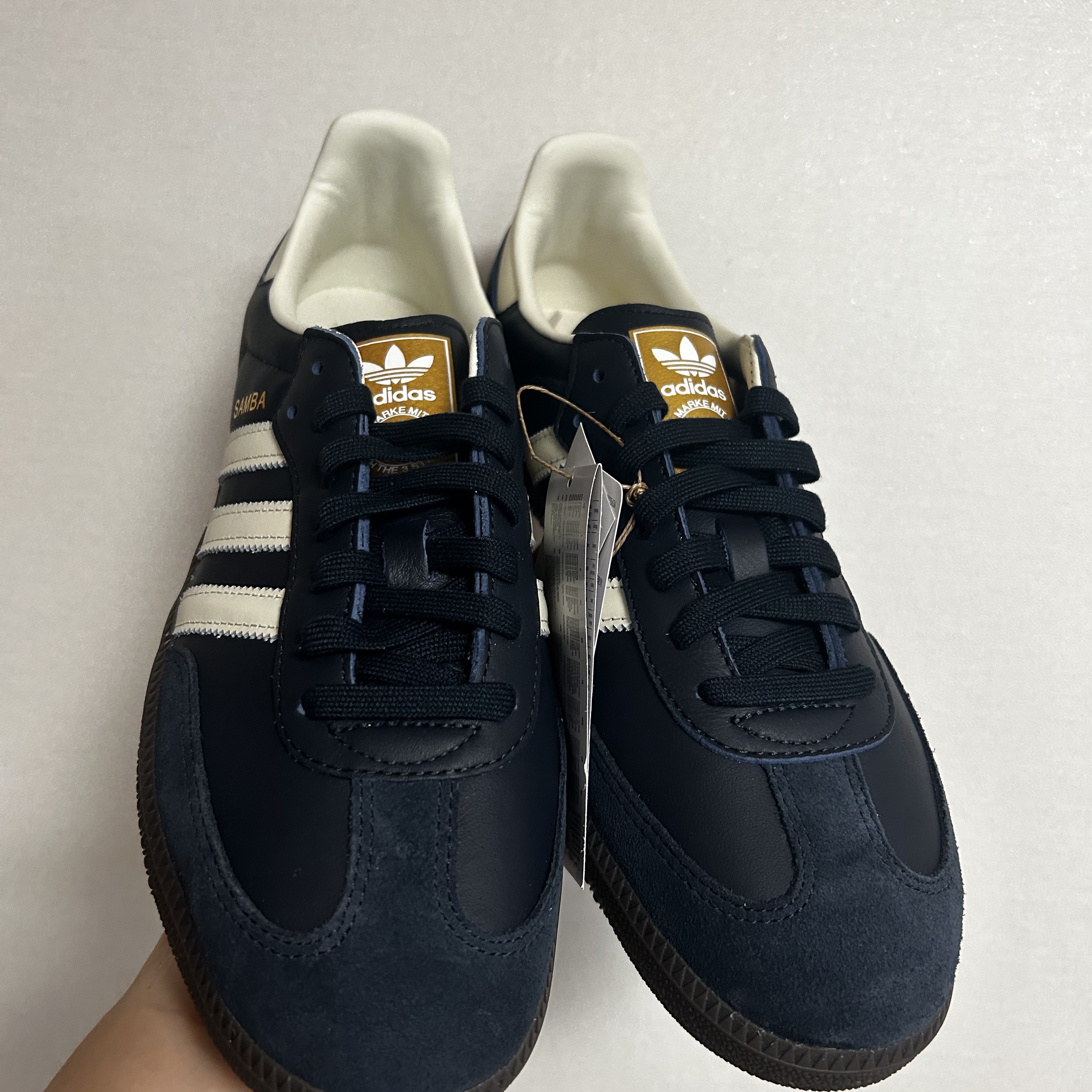 Adidas Samba OG Night Navy Cream White 착용 스타일 - 4