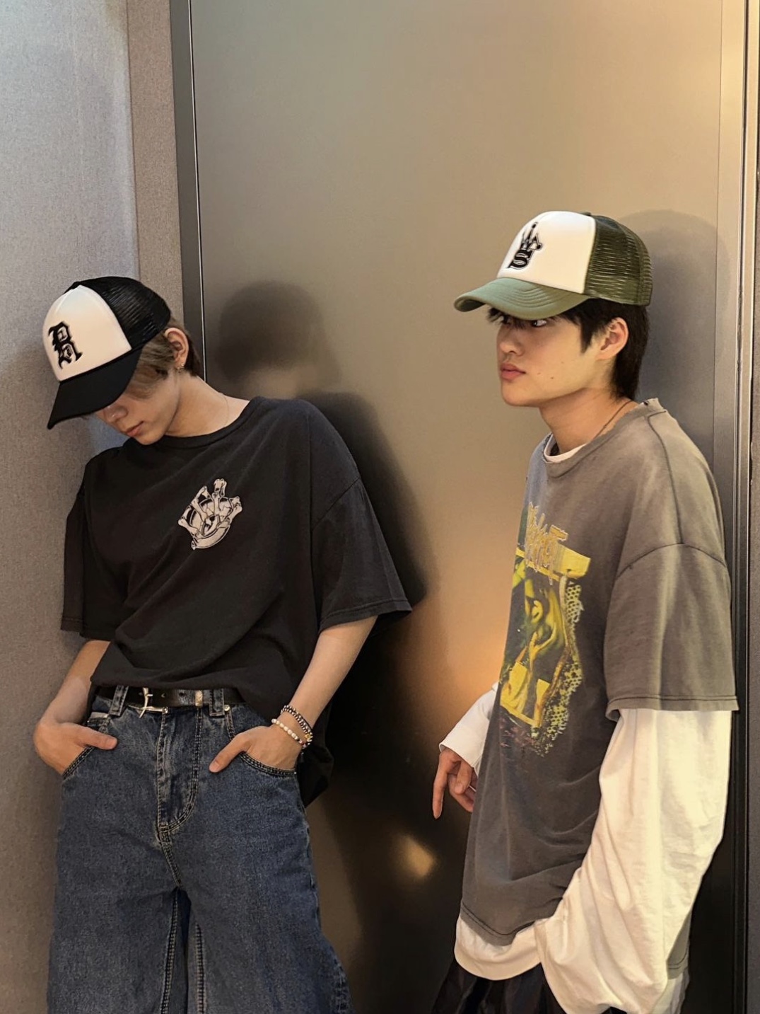 Stussy x Our Legacy Work Shop Trucker Cap Olive 착용 스타일