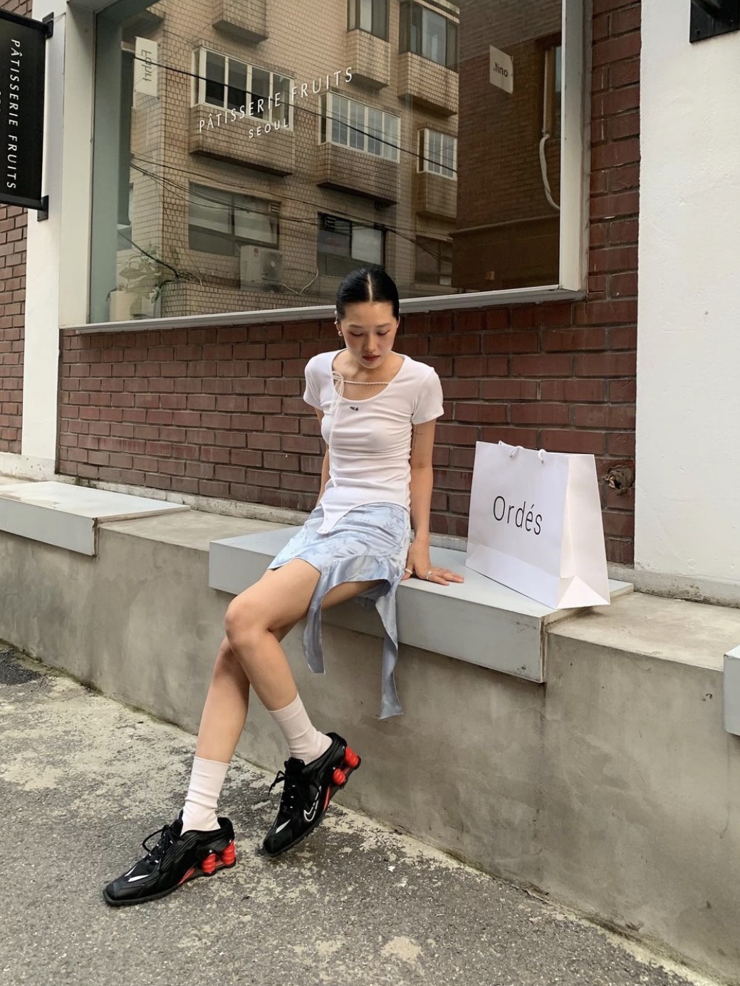 Nike x Martine Rose Shox MR4 Black 착용 스타일
