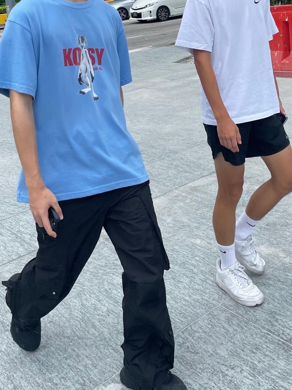 Sansan Gear Koesy Series T-Shirt Blue - 23SS, Sansan Gear Koesy Series T-Shirt Orange - 23SS 착용 스타일