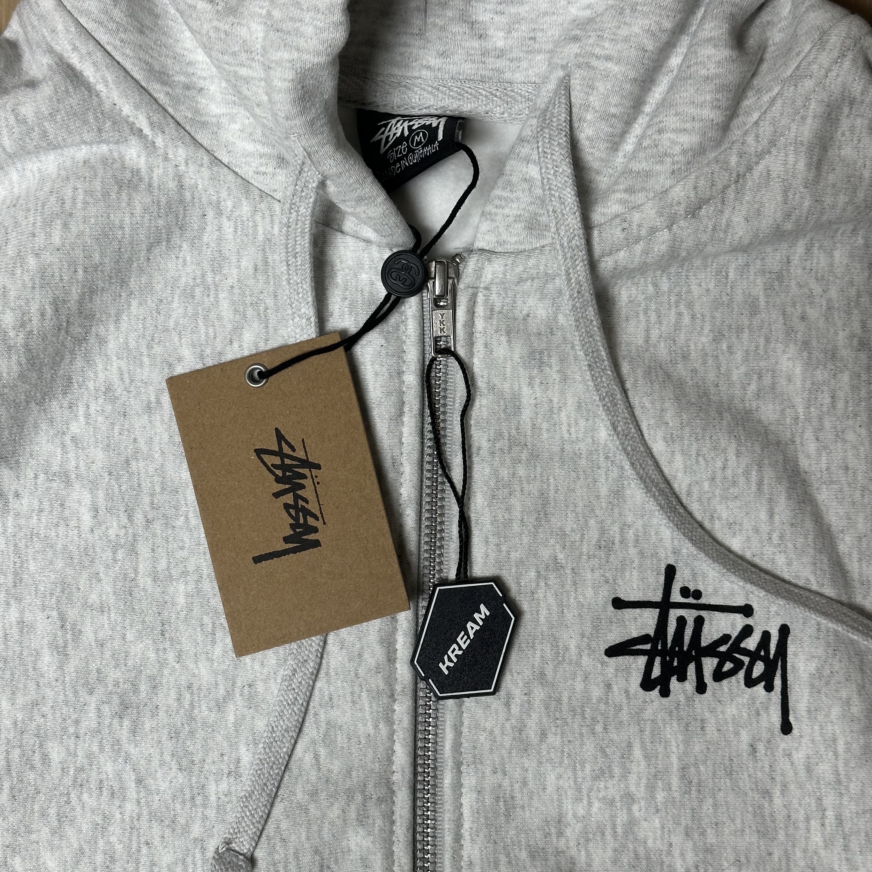 Stussy Basic Stussy Zip Hoodie Ash Heather 2023 착용 스타일