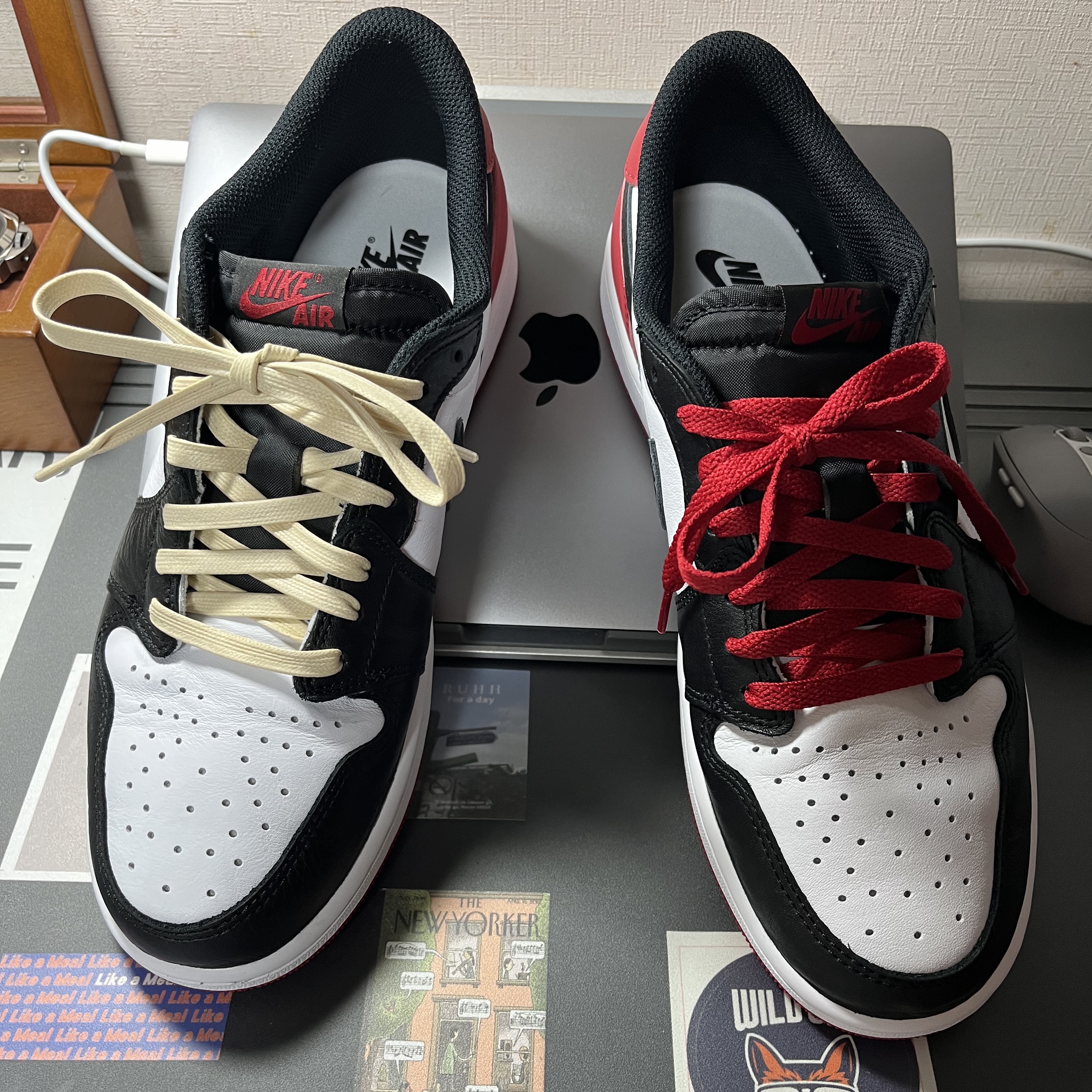 Jordan 1 Retro Low OG Black Toe 착용 스타일 - 1