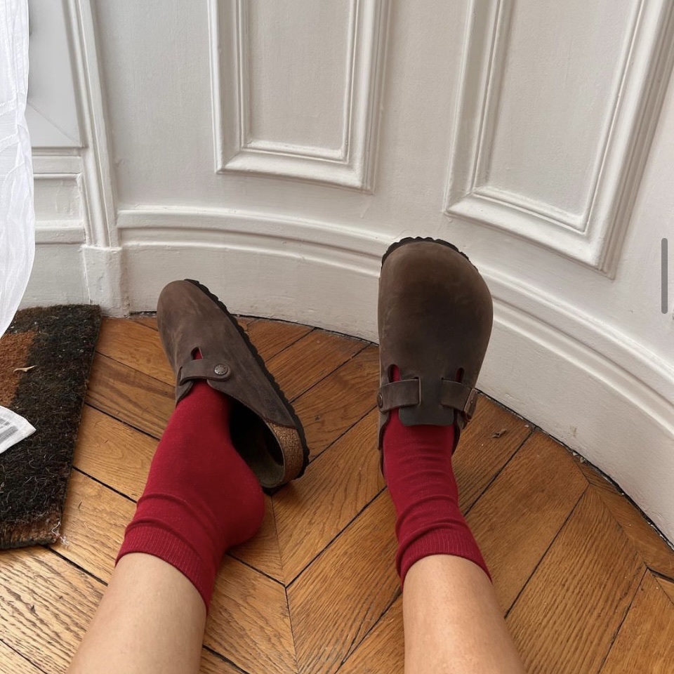 Birkenstock Boston Soft Footbed Mink - Regular 착용 스타일