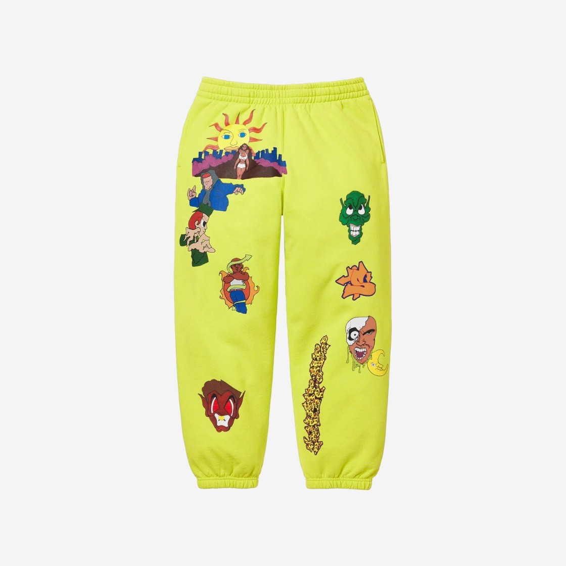 Supreme Sunrise Sweatpants Acid Green - 23FW 상세 이미지 1