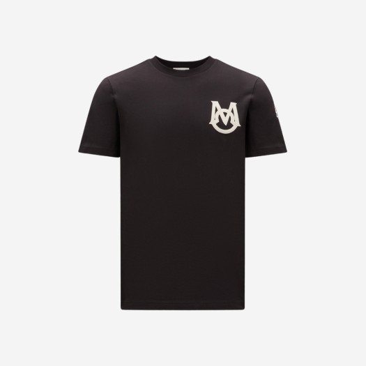 몽클레르 모노그램 티셔츠 블랙 - 23FW