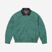 Supreme Leather Collar Utility Jacket Green - 23FW