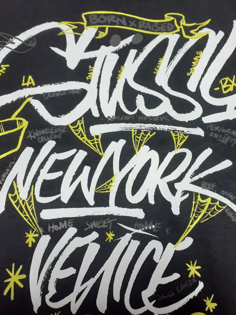 Stussy x Born X Raised Handstyles T-Shirt Black 착용 스타일 - 1