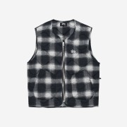 Stussy Plaid Nylon Liner Vest Black