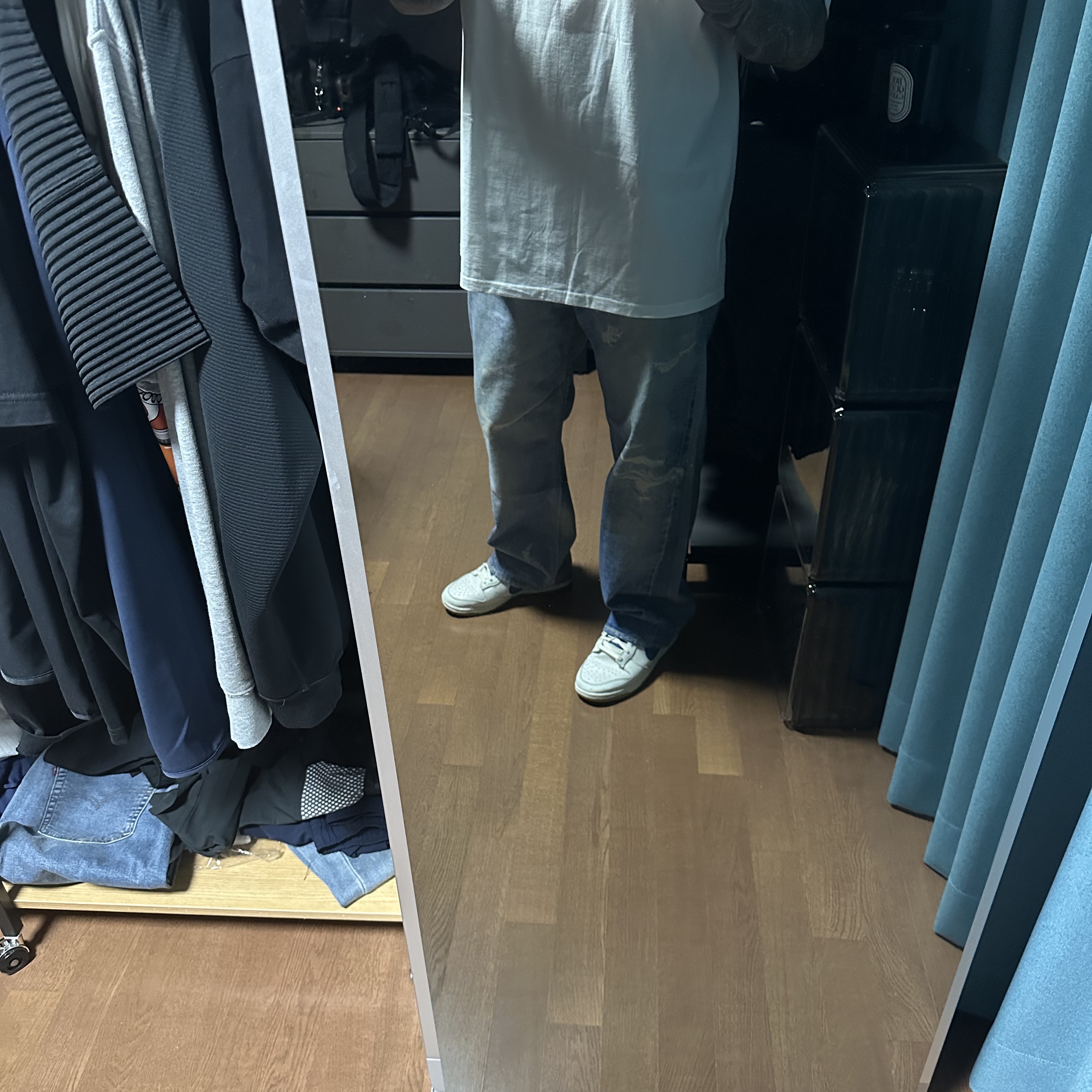 Stussy Tribe Stack T-Shirt White, Our Legacy Third Cut Digital Denim Print 착용 스타일 - 2