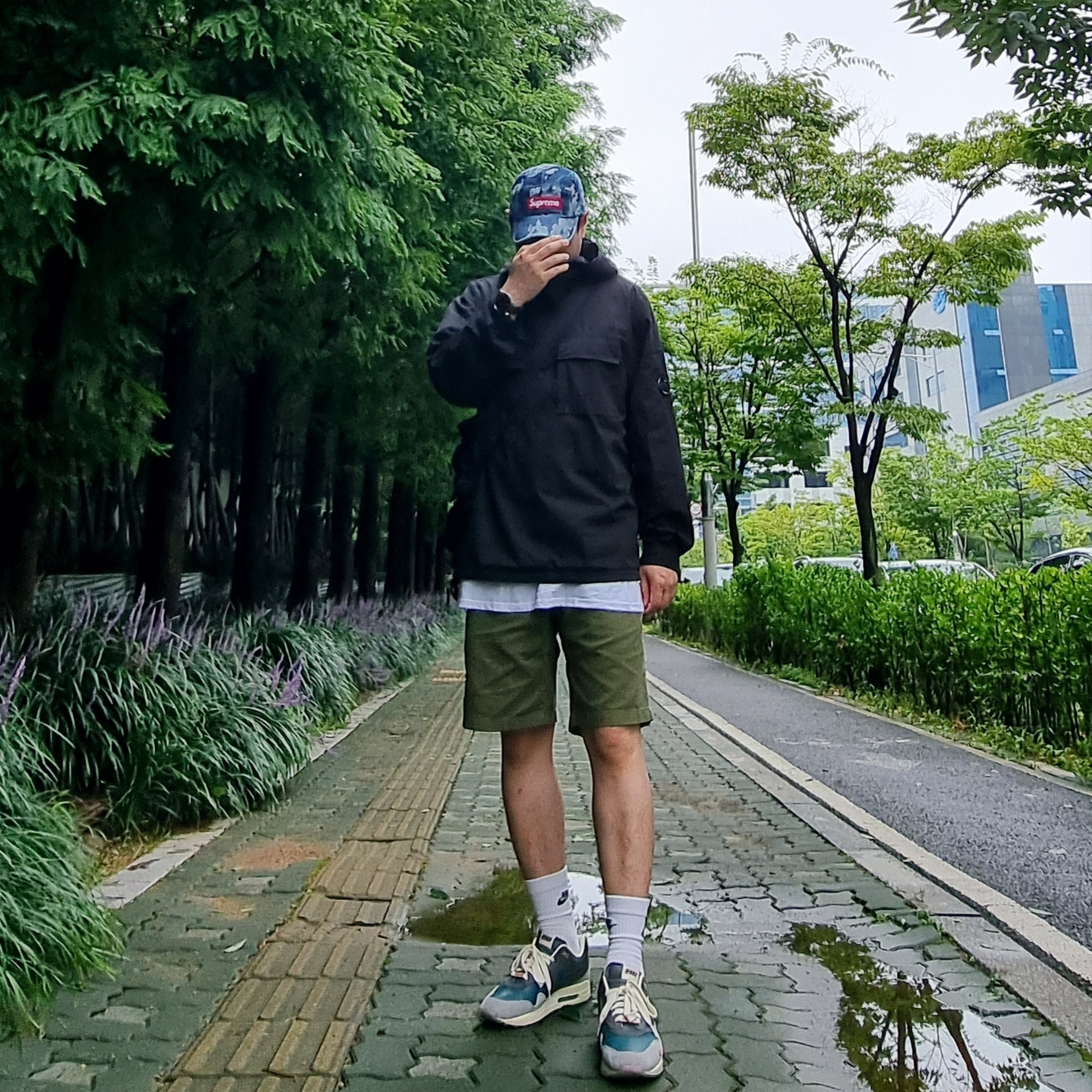 Supreme Flames Jacquard Denim Camp Cap Washed Indigo - 23SS, Nike x Kasina Air Max 1 SP Won-Ang Particle Grey 착용 스타일 - 2