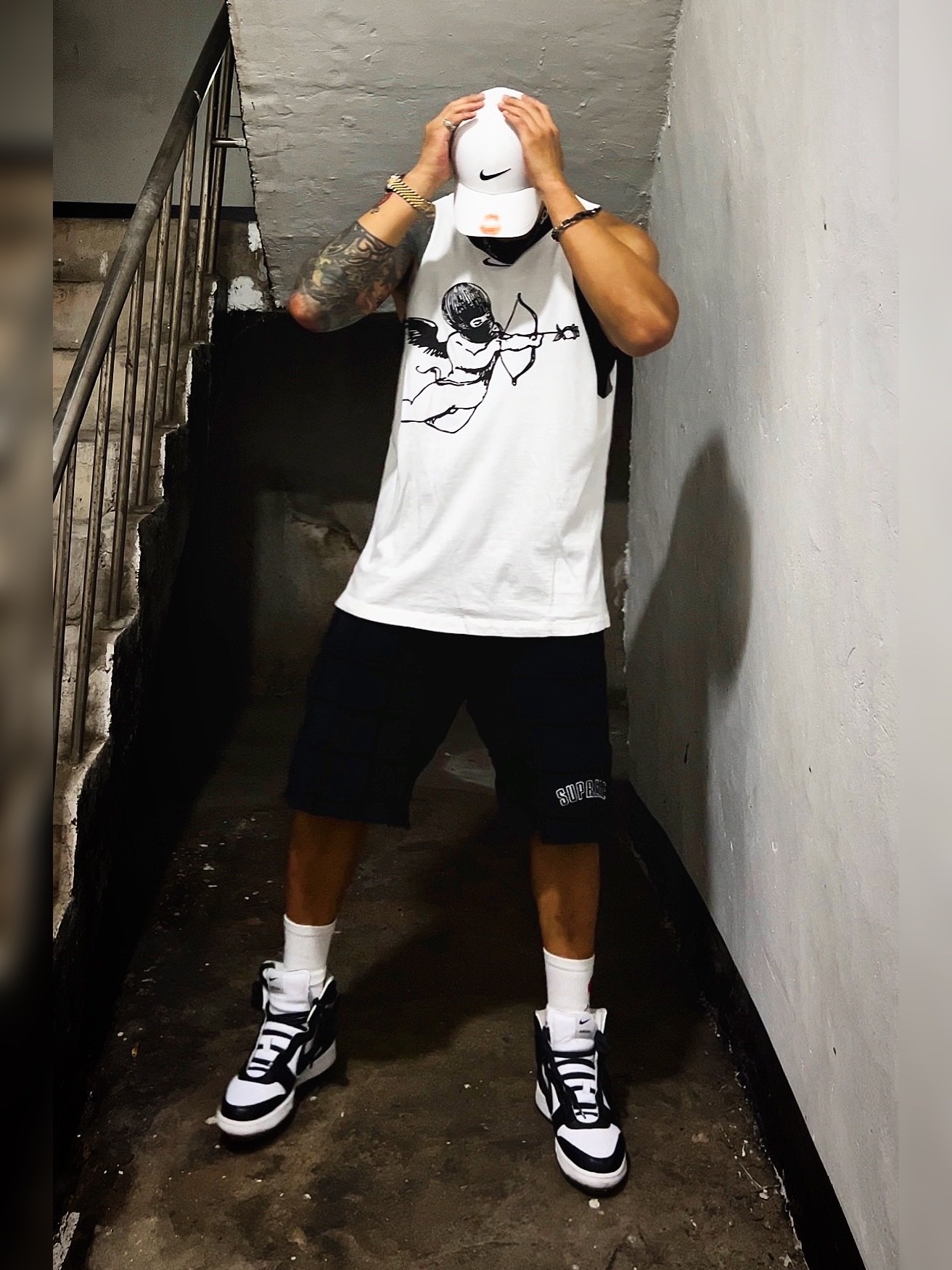 Nike x Drake Certified Lover Boy Hat White, Supreme Reverse Patchwork Sweatshorts Black - 22SS ์ฐฉ์ฉ ์คํ์ผ - 2