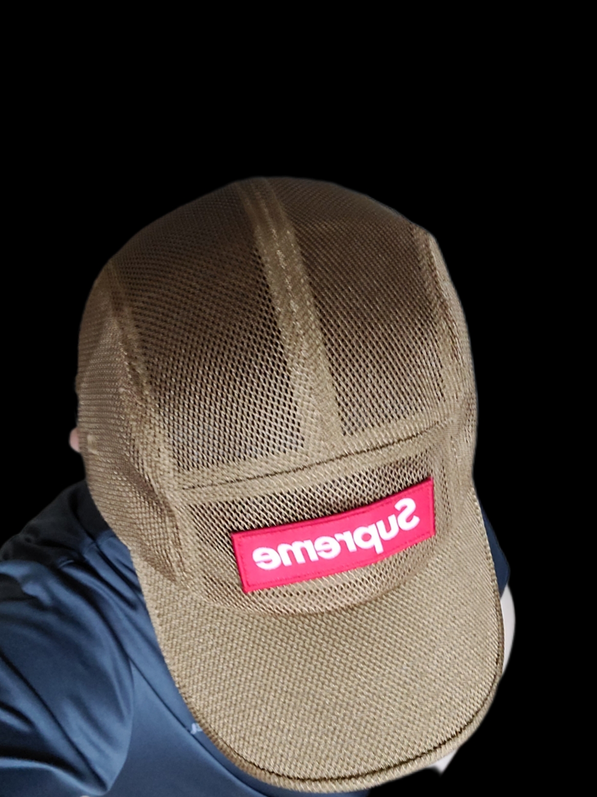 Supreme Mesh Cordura Camp Cap Sand - 23SS 착용 스타일 - 1