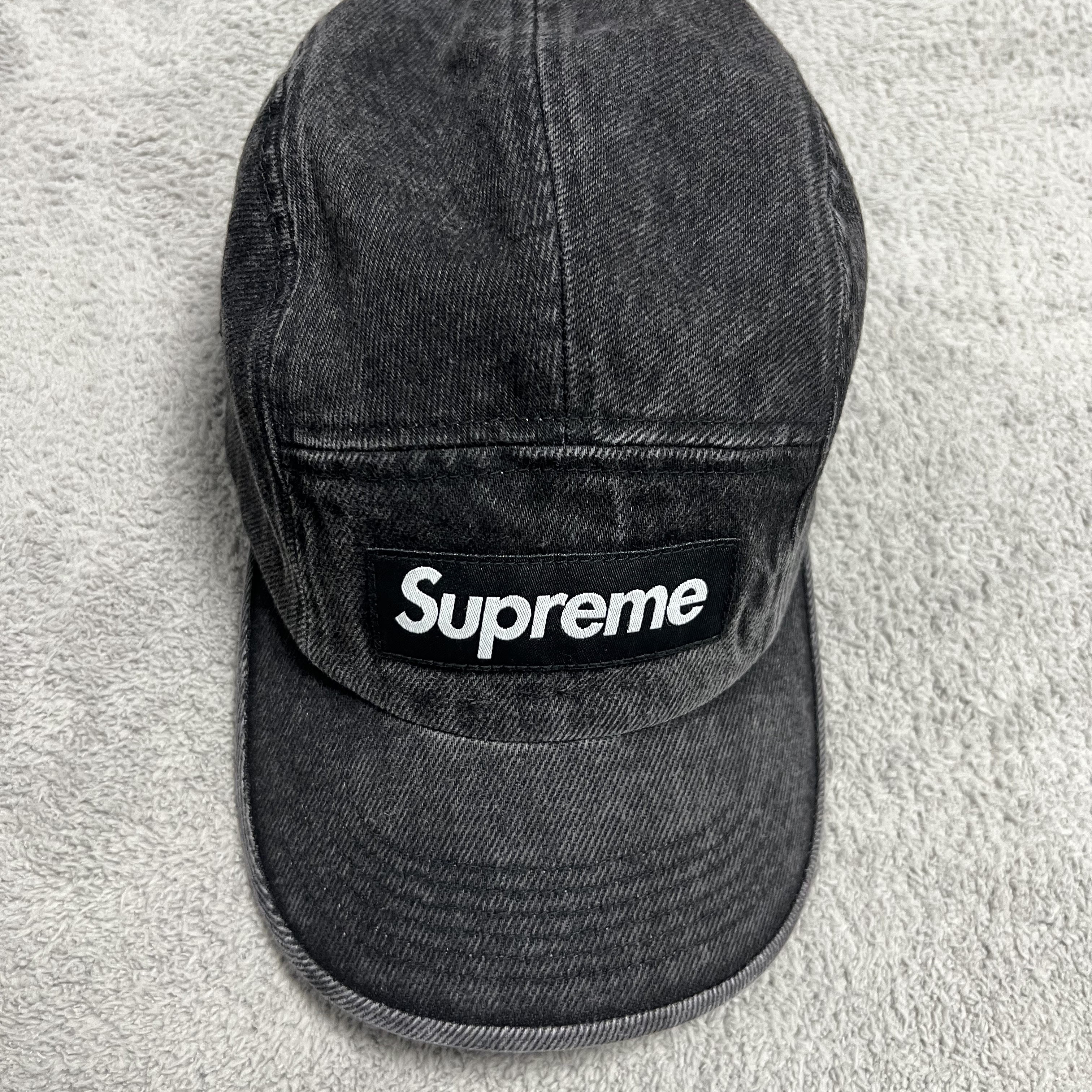 Supreme Denim Camp Cap Black - 24SS 착용 스타일