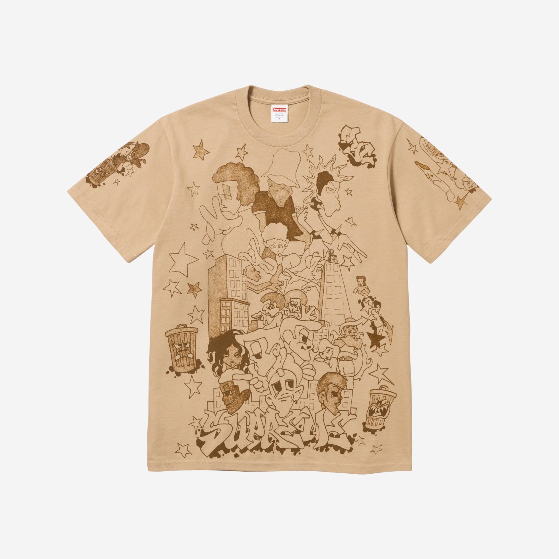 Supreme Downtown T-Shirt Khaki - 23FW 상세 이미지 1