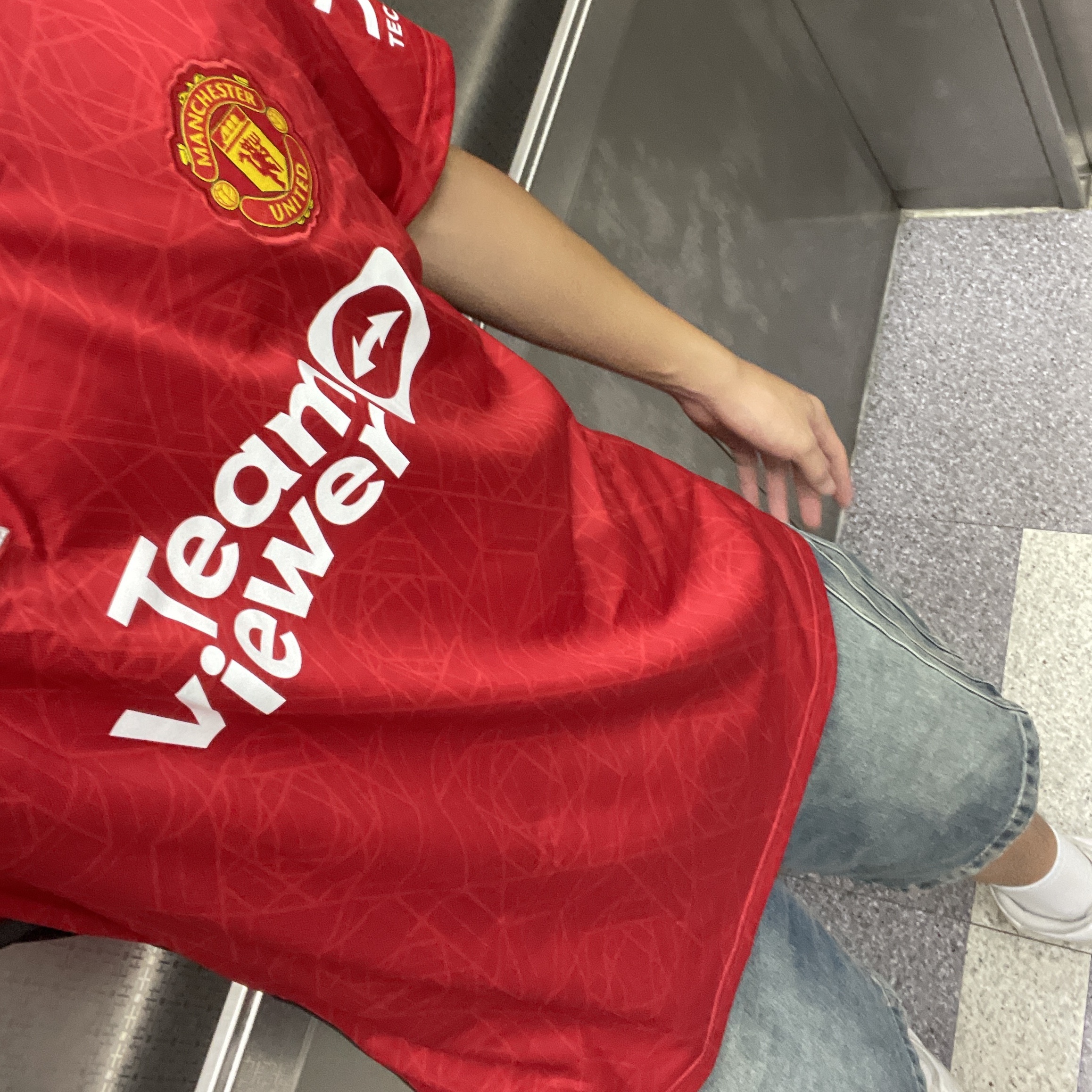 Adidas Manchester United 2023/24 Home Jersey Team Collegiate Red - KR Sizing (Non Marking Ver.) 착용 스타일