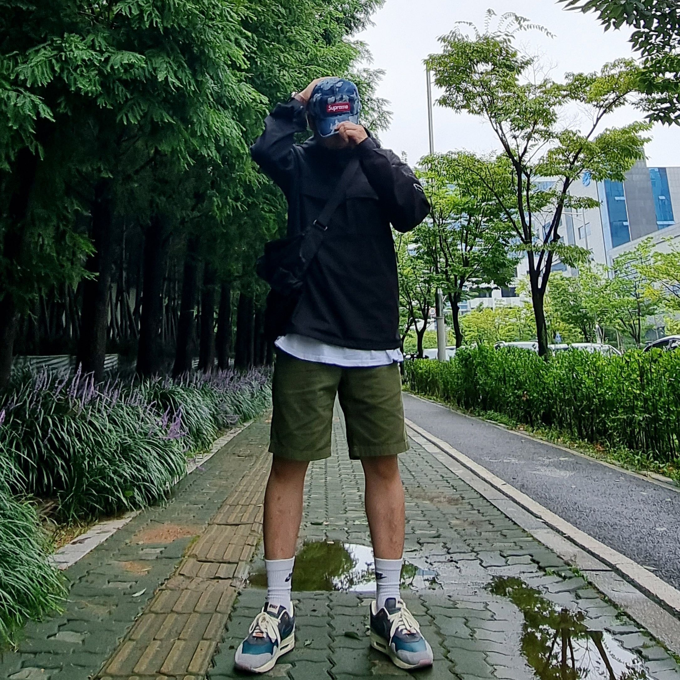 Supreme Flames Jacquard Denim Camp Cap Washed Indigo - 23SS, Nike x Kasina Air Max 1 SP Won-Ang Particle Grey 착용 스타일 - 1
