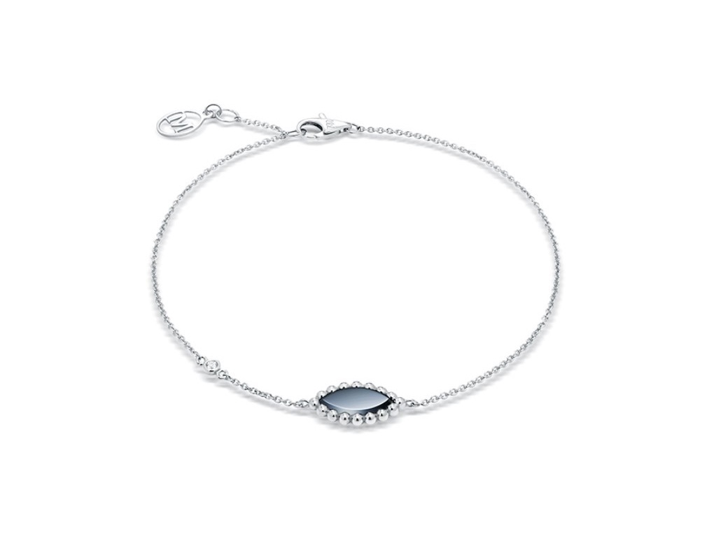 Miko Vasty Marquise Onyx 1 Motive Bracelet White Gold 착용 스타일
