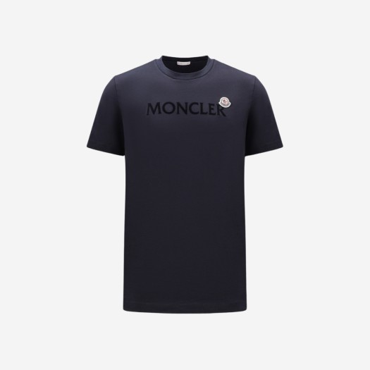 몽클레르 로고 티셔츠 나이트 블루 - 23FW