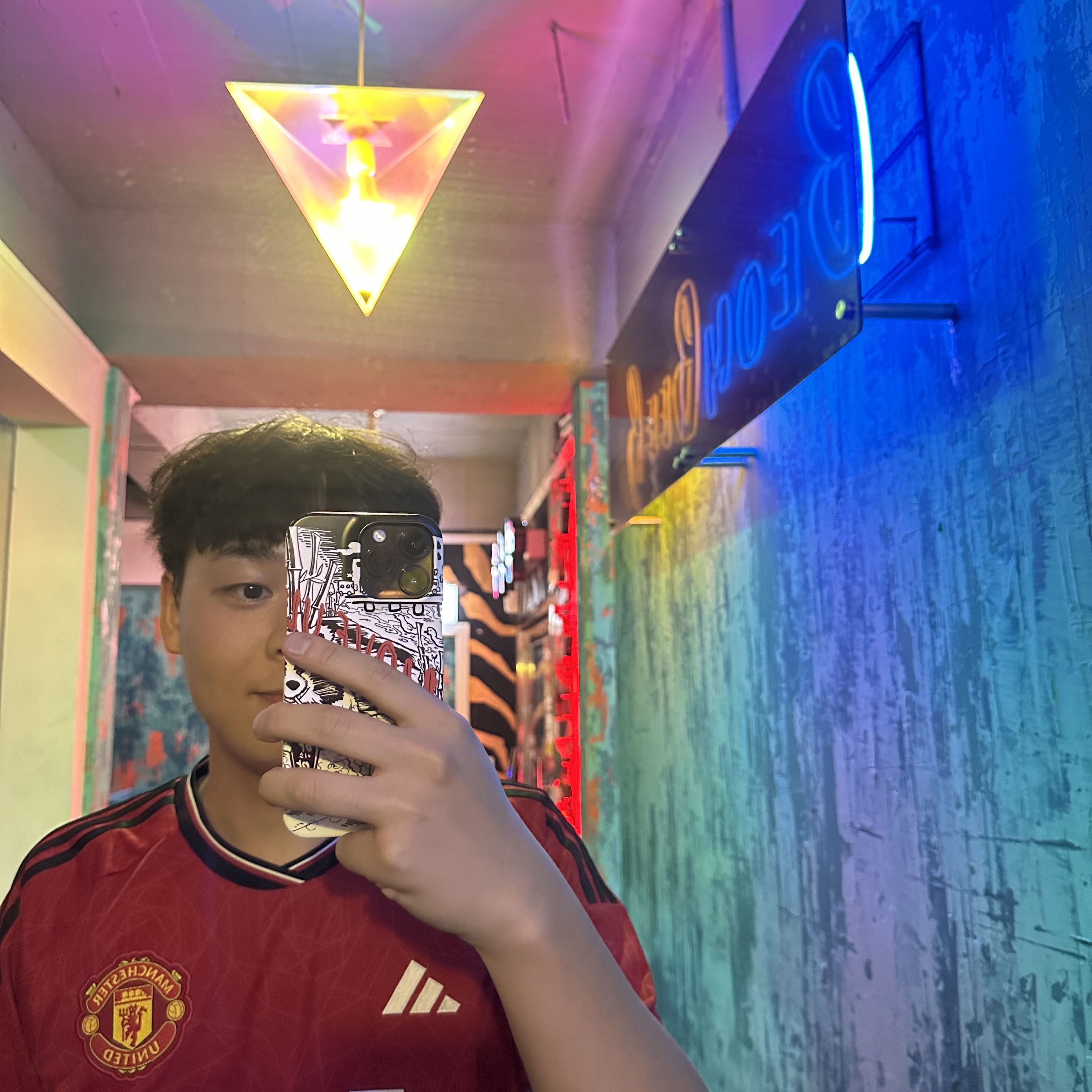Adidas Manchester United 2023/24 Home Jersey Team Collegiate Red - KR Sizing (Non Marking Ver.) 착용 스타일 - 2