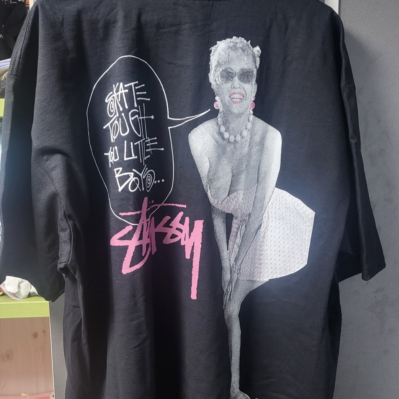 Stussy Skate Tough T-Shirt Black 착용 스타일 - 1
