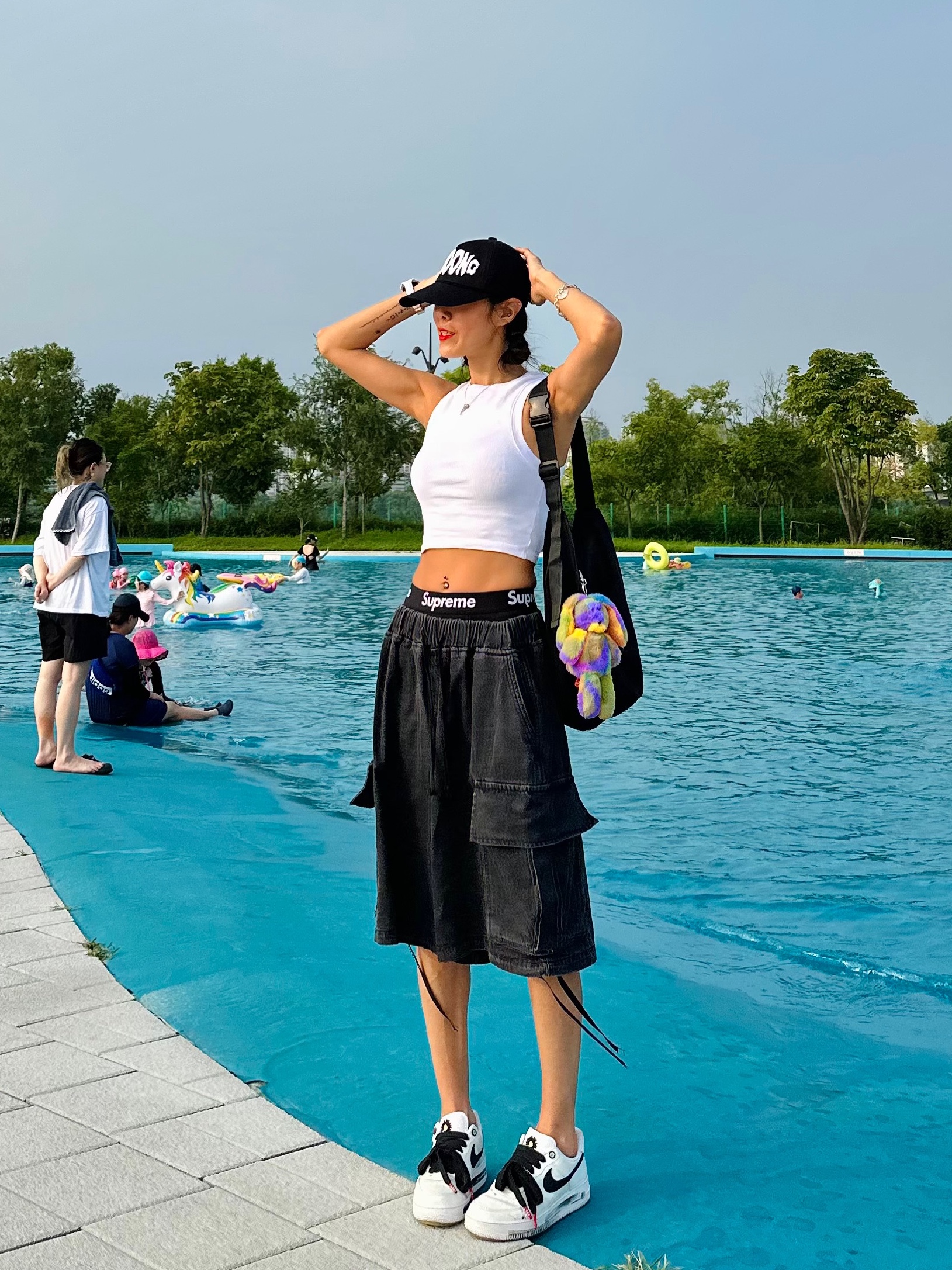 Nike x Peaceminusone Air Force 1 Low Para-Noise 2.0, Supreme Hanes Boxer Briefs Black (4 Pack) 착용 스타일 - 1