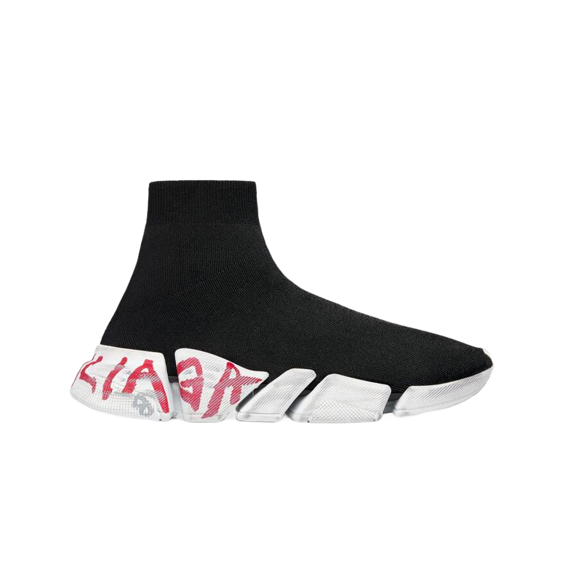 발렌시아가 스피드 2.0 그래피티 리사이클 니트 스니커즈 블랙(Balenciaga Speed 2.0 Graffiti Recycled Knit Sneakers Black) - 1