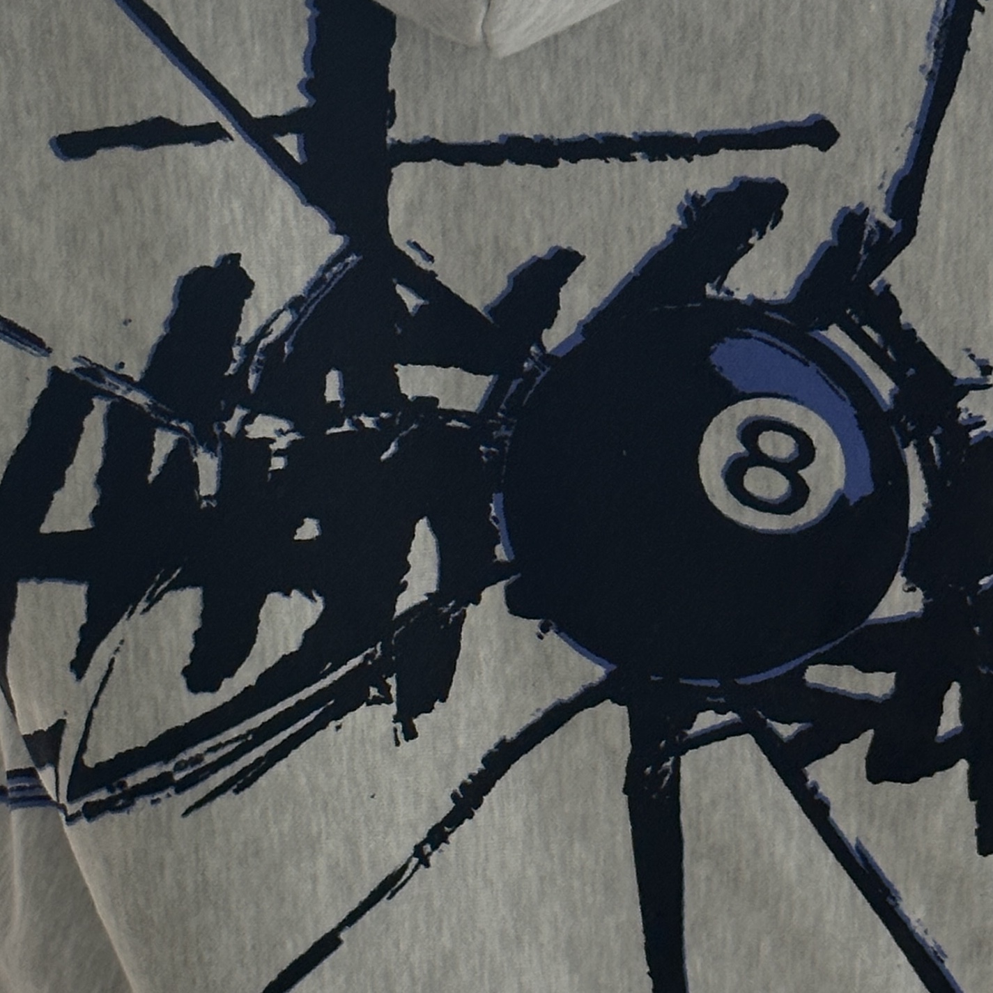 Stussy Shattered Zip Hoodie Ash Heather 착용 스타일 - 1