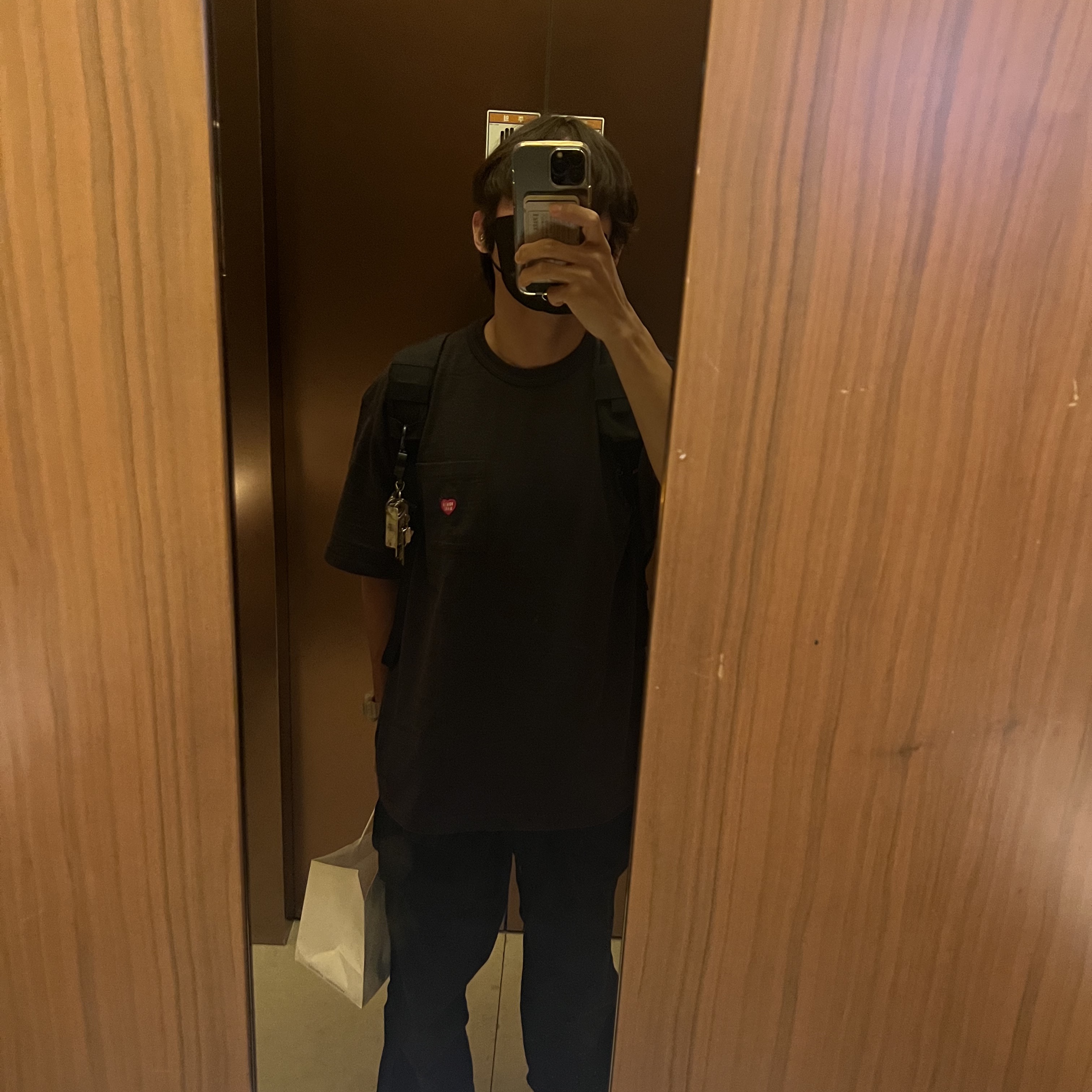 Human Made Pocket T-Shirt #2 Black 착용 스타일 - 1